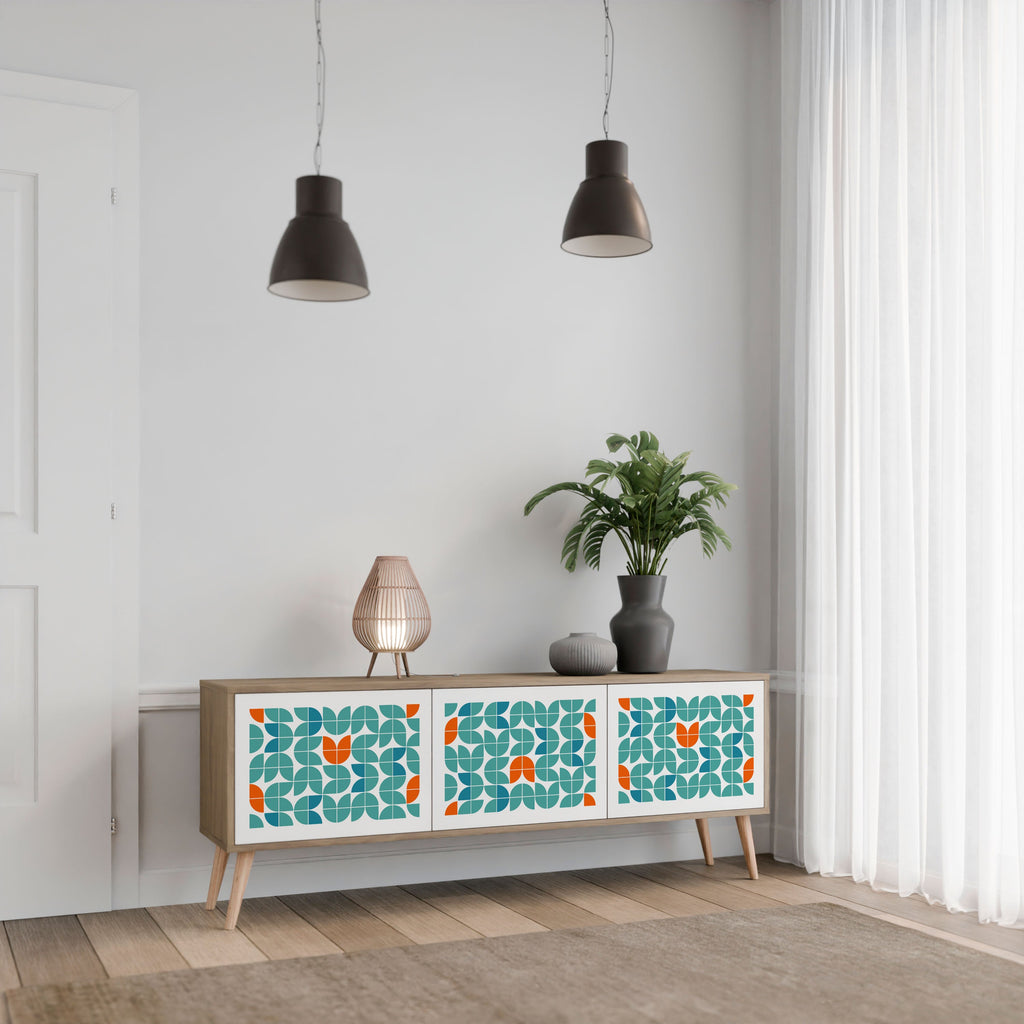 BE THE CHANGE TV-Lowboard mit 3 Türen in Eiche-Optik