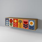 SCANDIC FLOWERET TV-Lowboard mit 3 Türen in Eiche-Optik