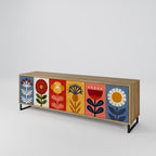 SCANDIC FLOWERET TV-Lowboard mit 3 Türen in Eiche-Optik