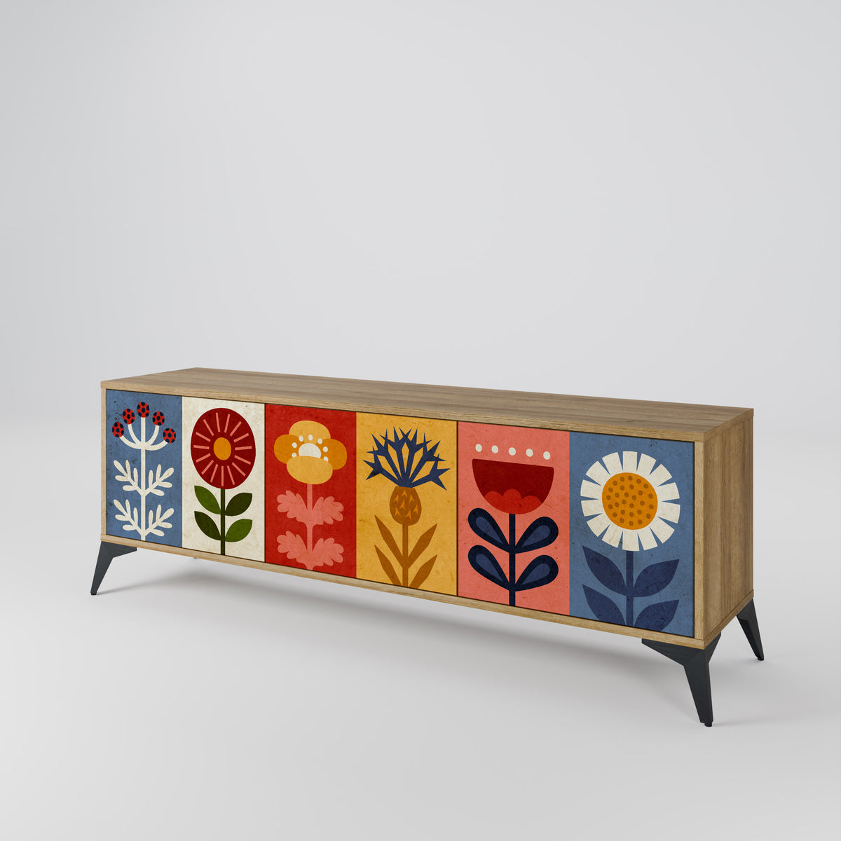 SCANDIC FLOWERET 3-Door TV Cabinet