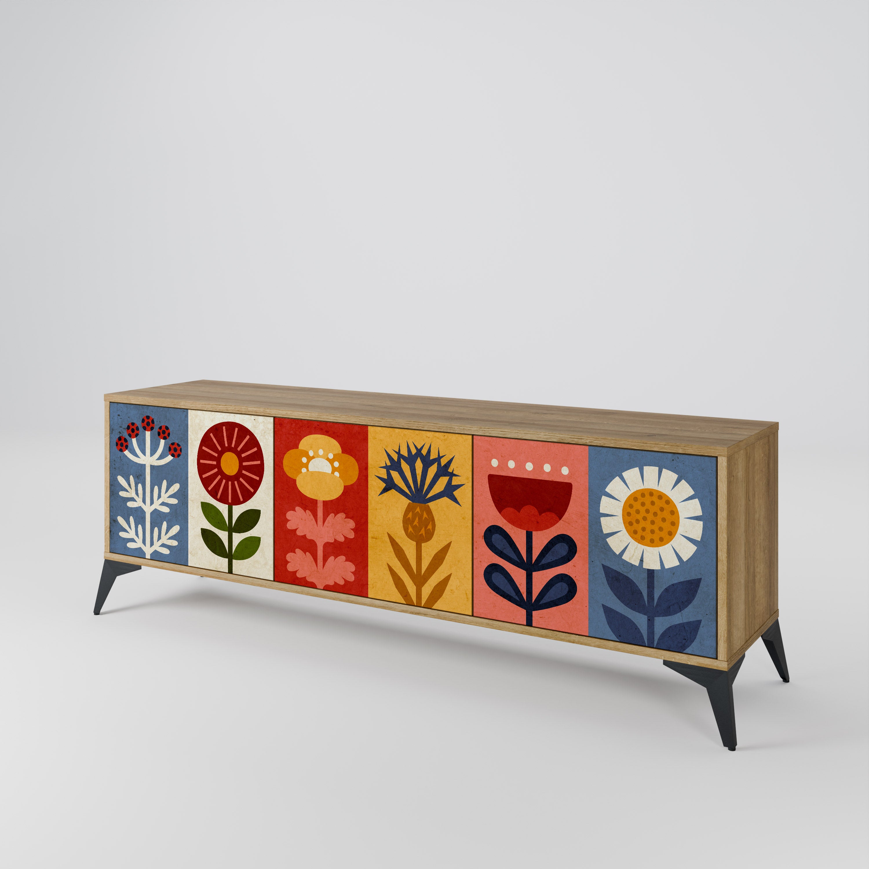 SCANDIC FLOWERET 3-Door TV Cabinet