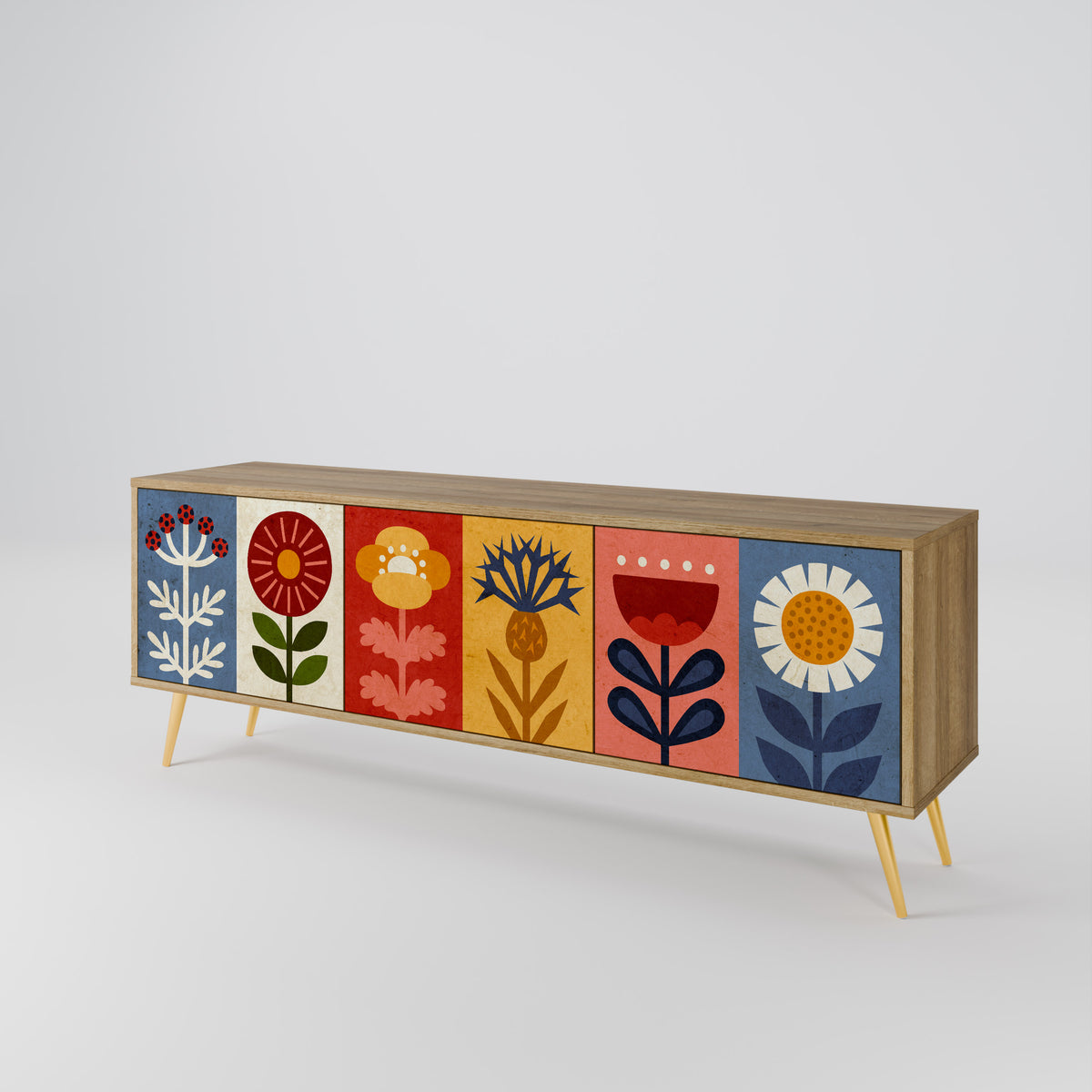 SCANDIC FLOWERET 3-Door TV Cabinet