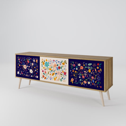 FLORAL COMBINATION 3-Door TV Cabinet
