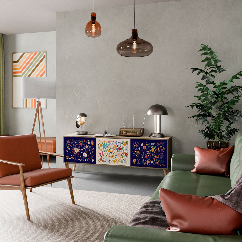 FLORAL COMBINATION TV-Lowboard mit 3 Türen in Eiche-Optik