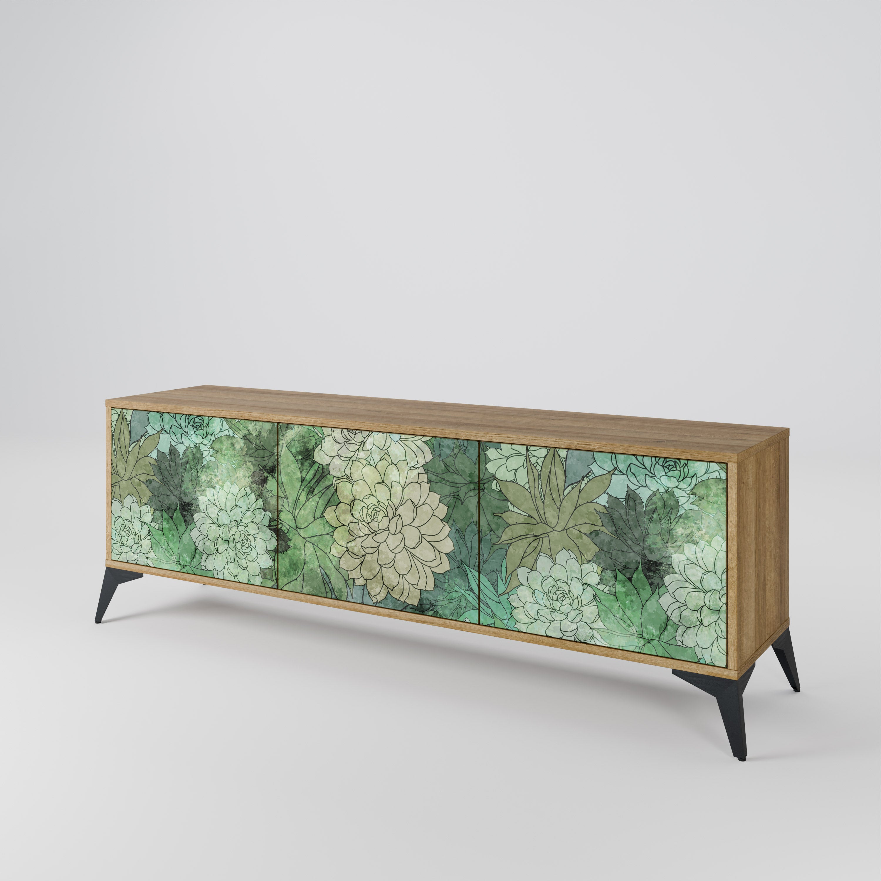 SUCCULENT CLUSTER 3-Door TV Cabinet