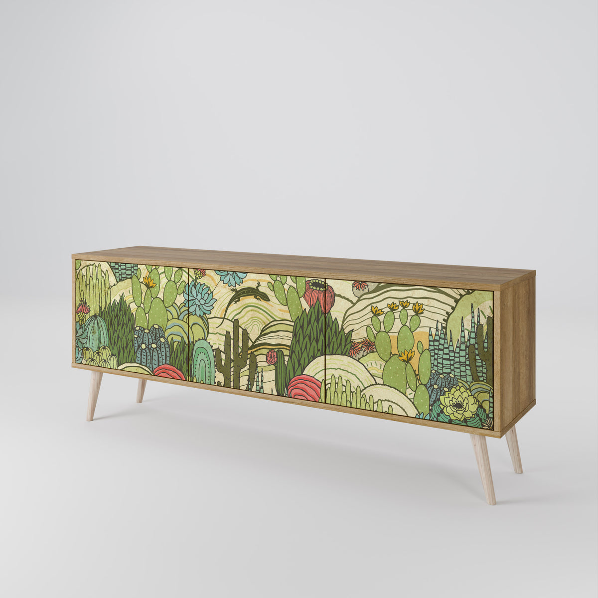 SUCCULENTS KALEIDOSCOPE 3-Door TV Cabinet