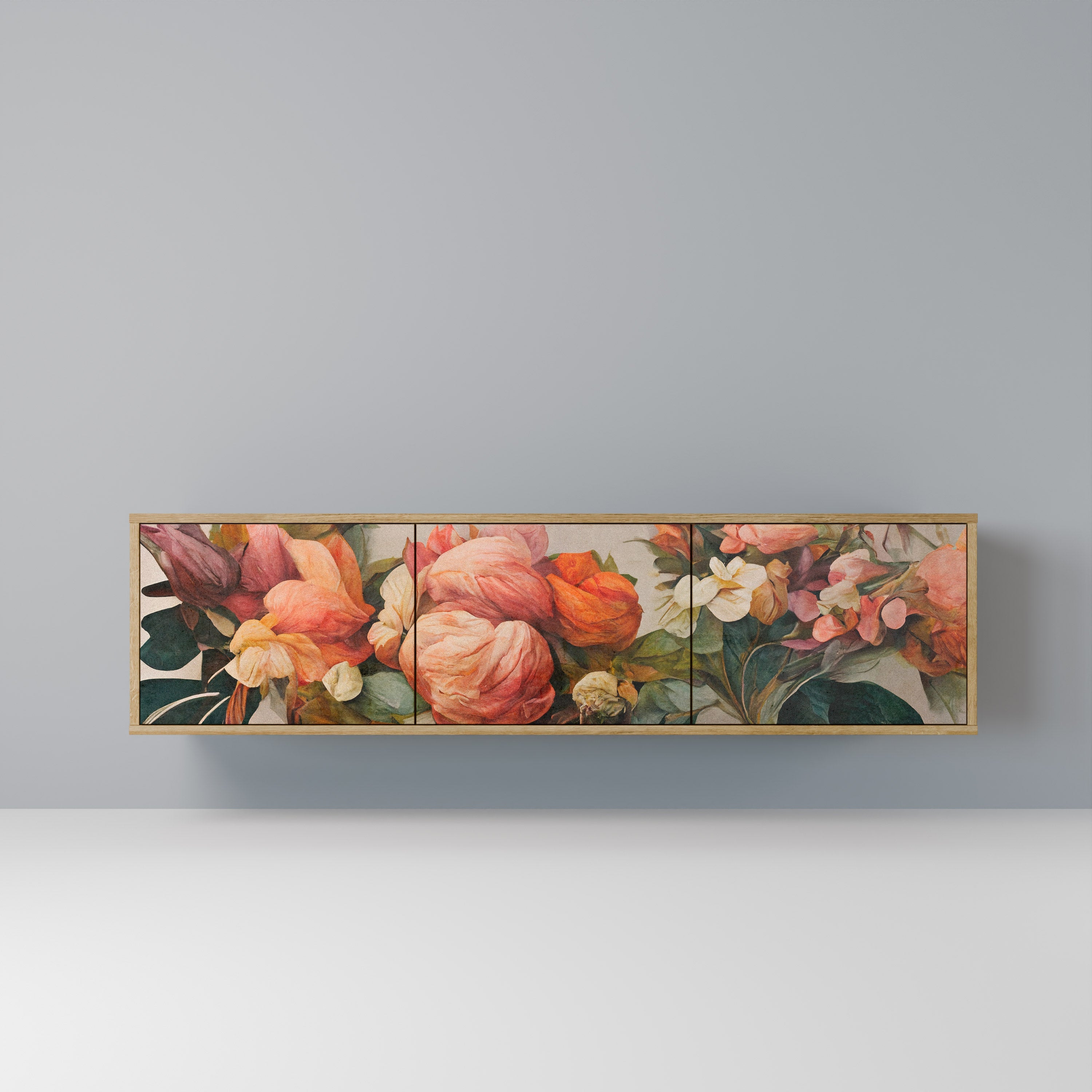 STYLISH BEAUTY TV-Lowboard mit 3 Türen in Eiche-Optik