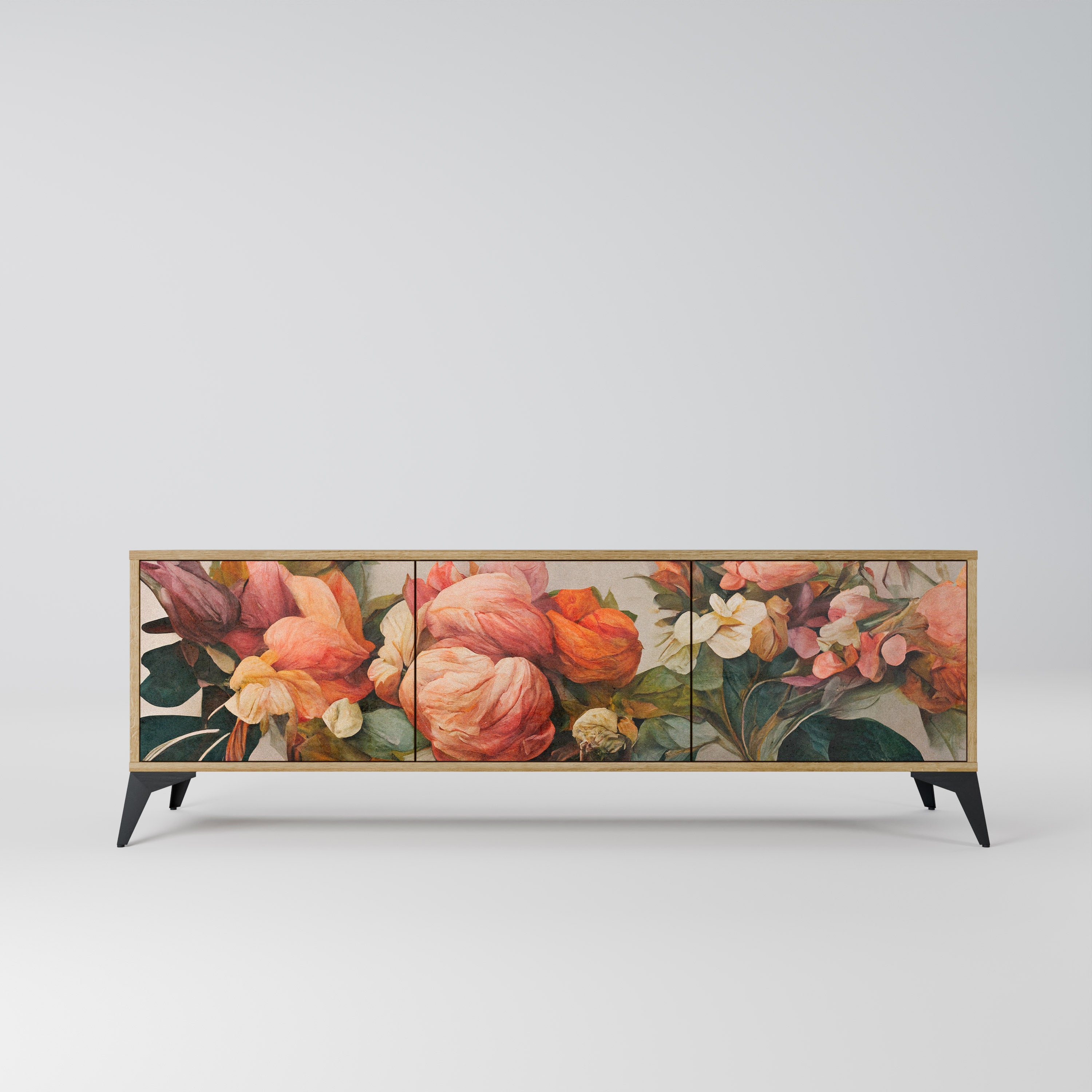 STYLISH BEAUTY TV-Lowboard mit 3 Türen in Eiche-Optik