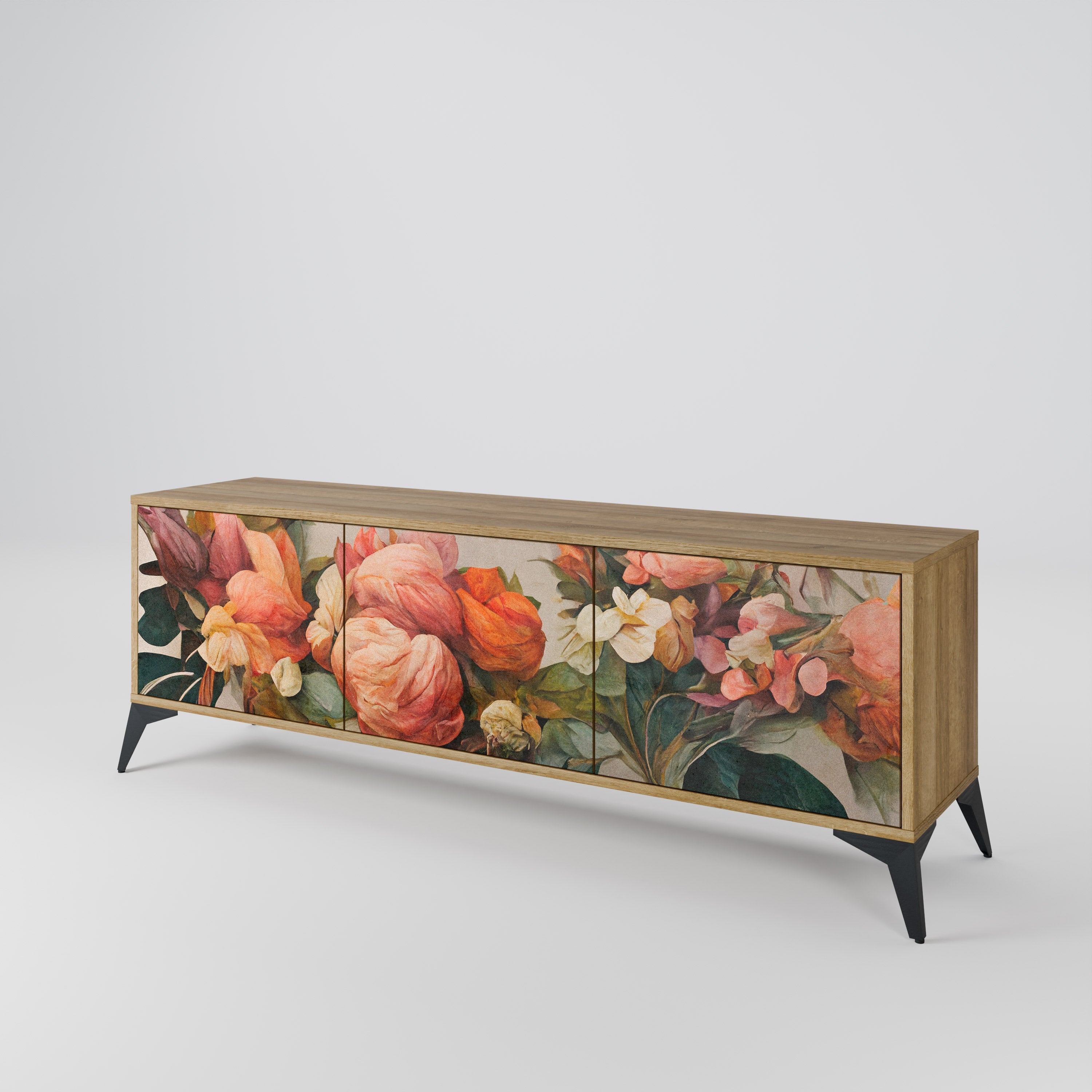 STYLISH BEAUTY TV-Lowboard mit 3 Türen in Eiche-Optik