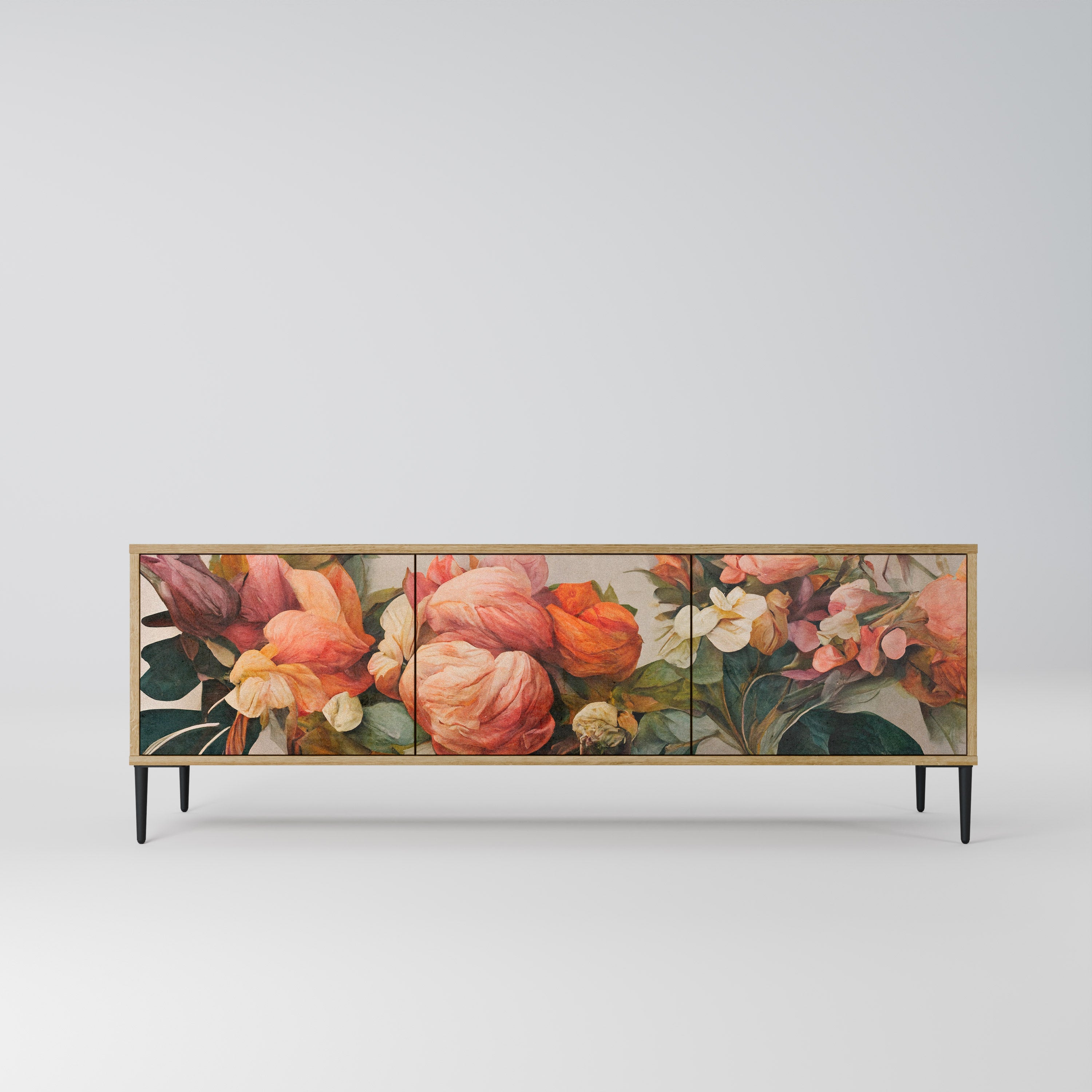 STYLISH BEAUTY TV-Lowboard mit 3 Türen in Eiche-Optik