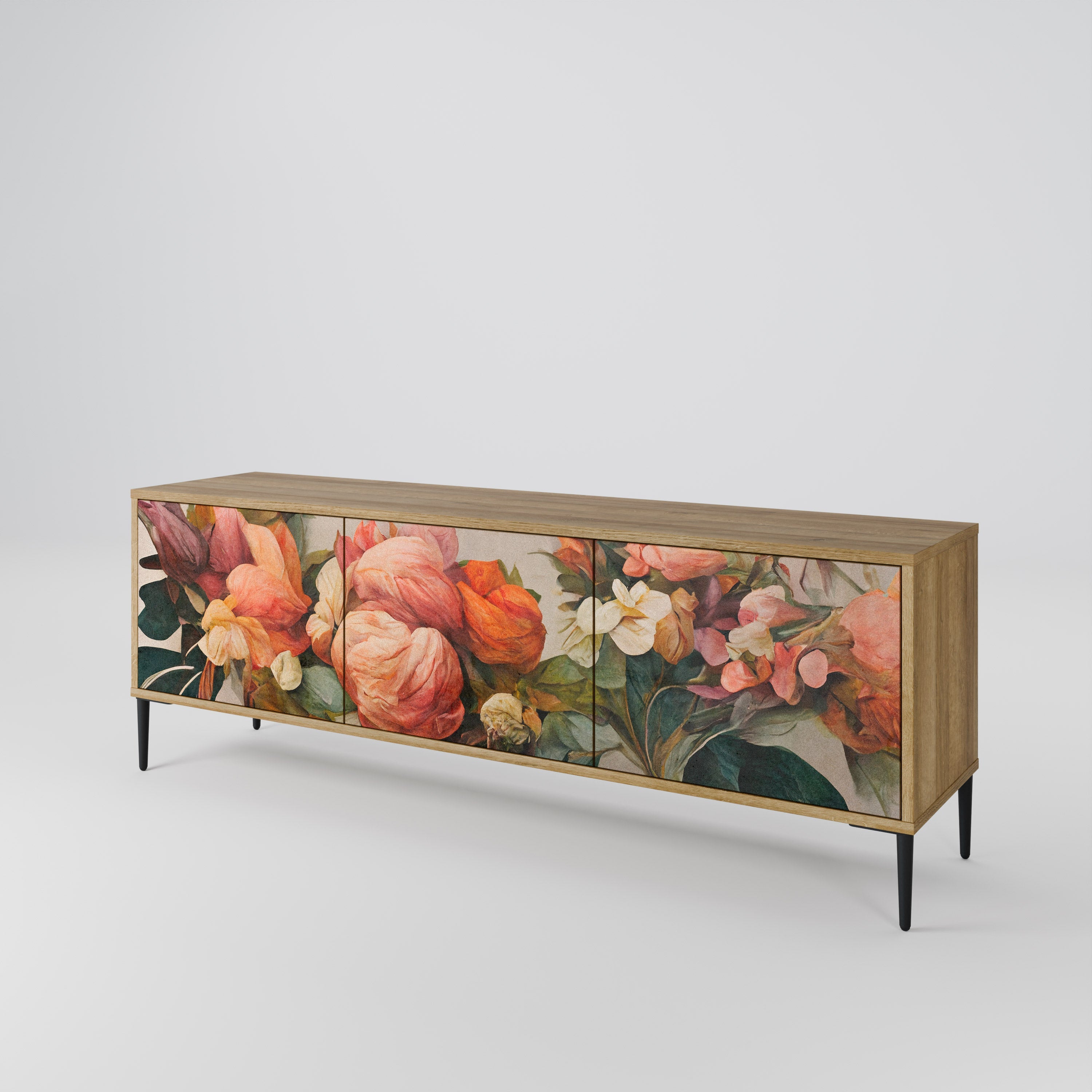 STYLISH BEAUTY TV-Lowboard mit 3 Türen in Eiche-Optik