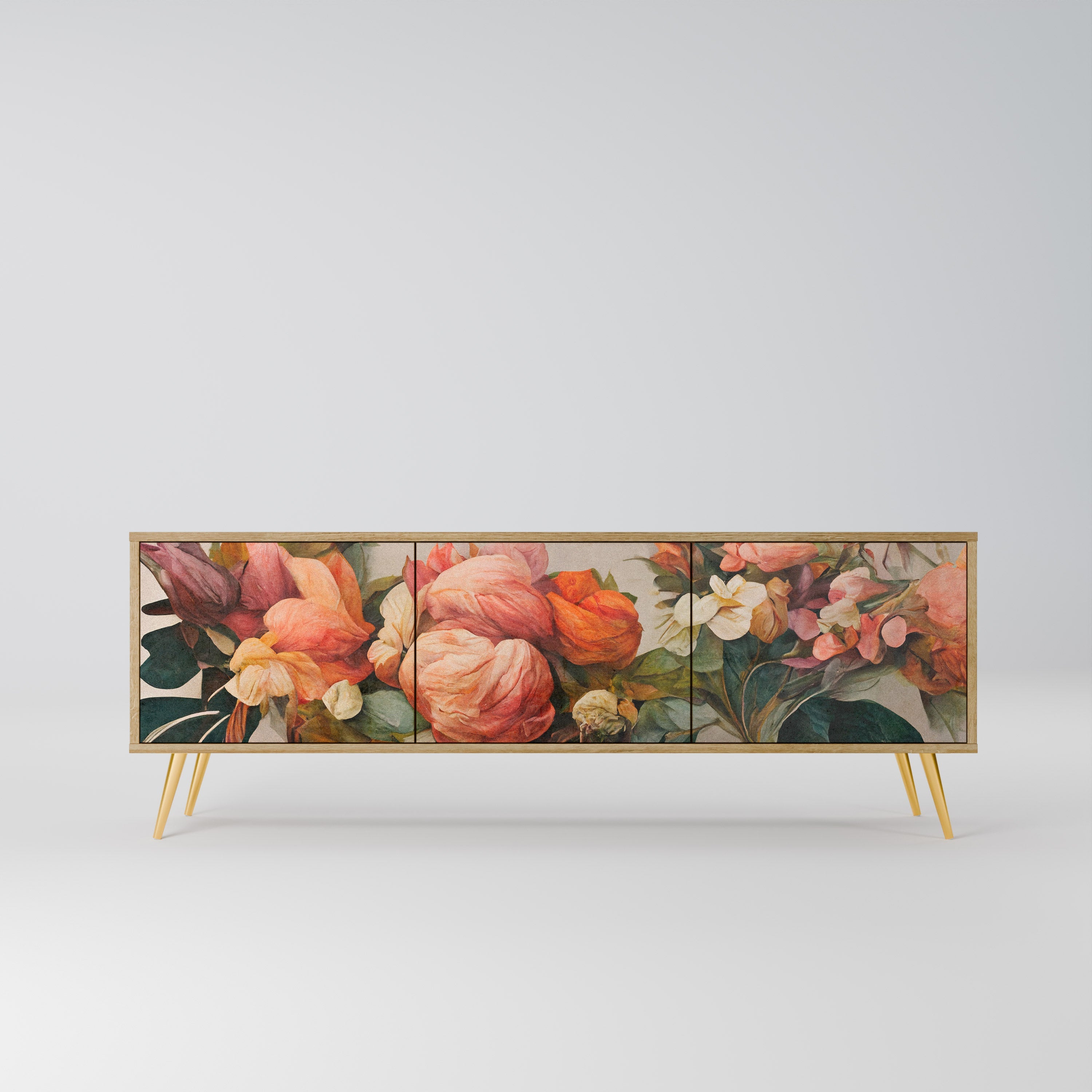 STYLISH BEAUTY TV-Lowboard mit 3 Türen in Eiche-Optik