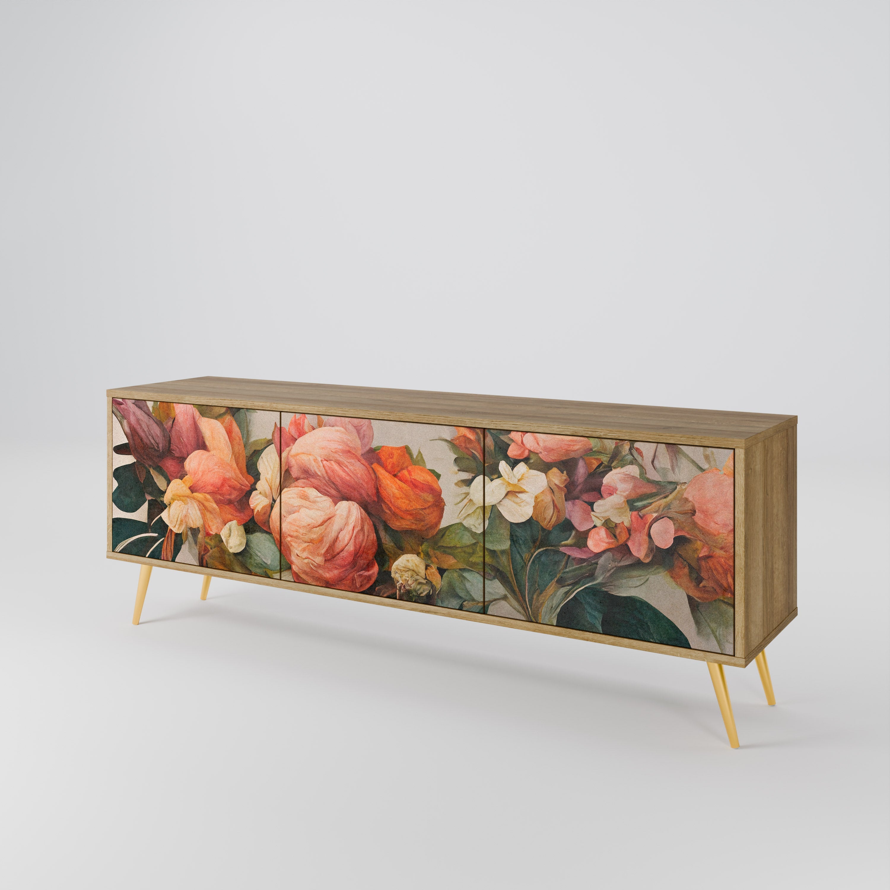 STYLISH BEAUTY TV-Lowboard mit 3 Türen in Eiche-Optik