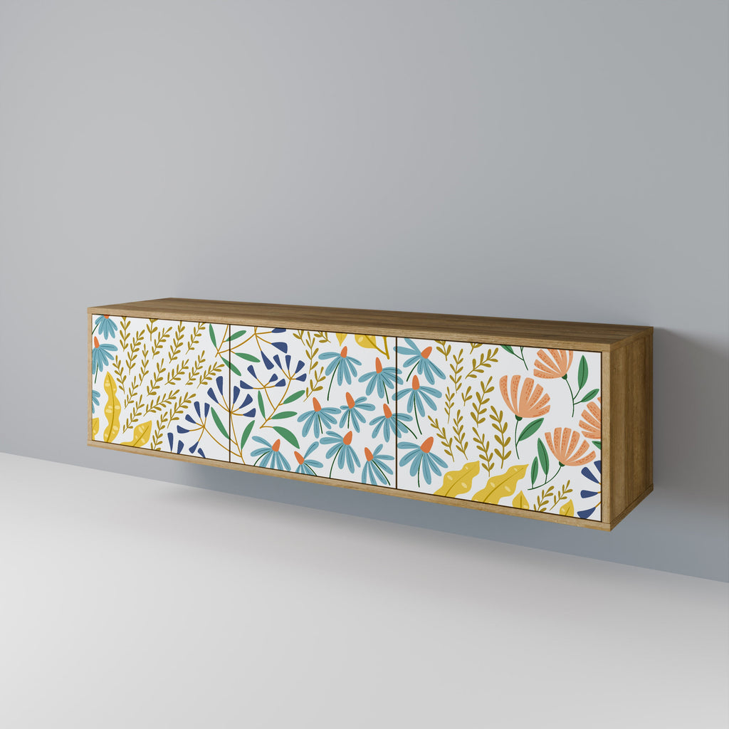 HELLO SPRING TV-Lowboard mit 3 Türen in Eiche-Optik