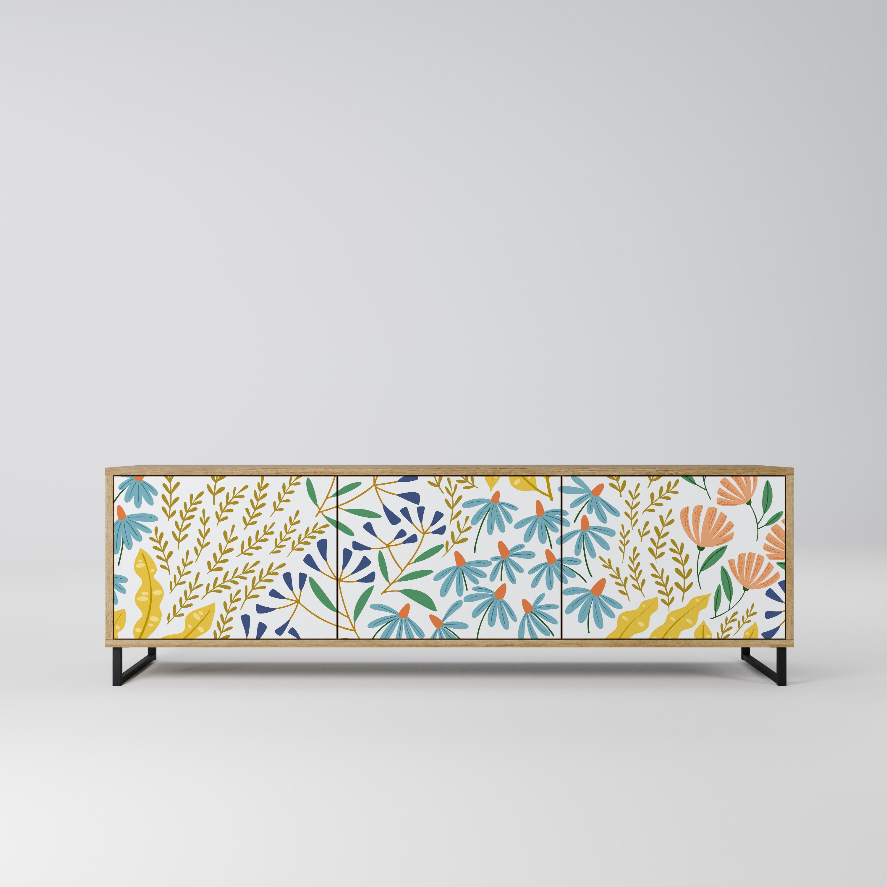 HELLO SPRING TV-Lowboard mit 3 Türen in Eiche-Optik