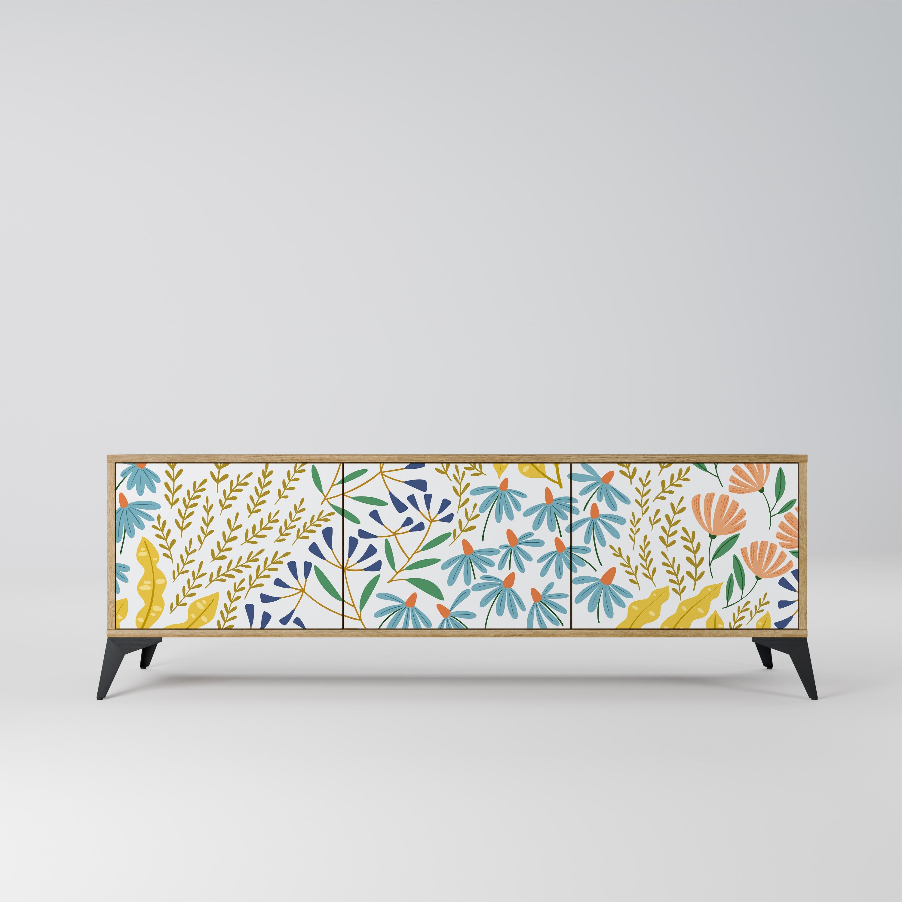 HELLO SPRING TV-Lowboard mit 3 Türen in Eiche-Optik