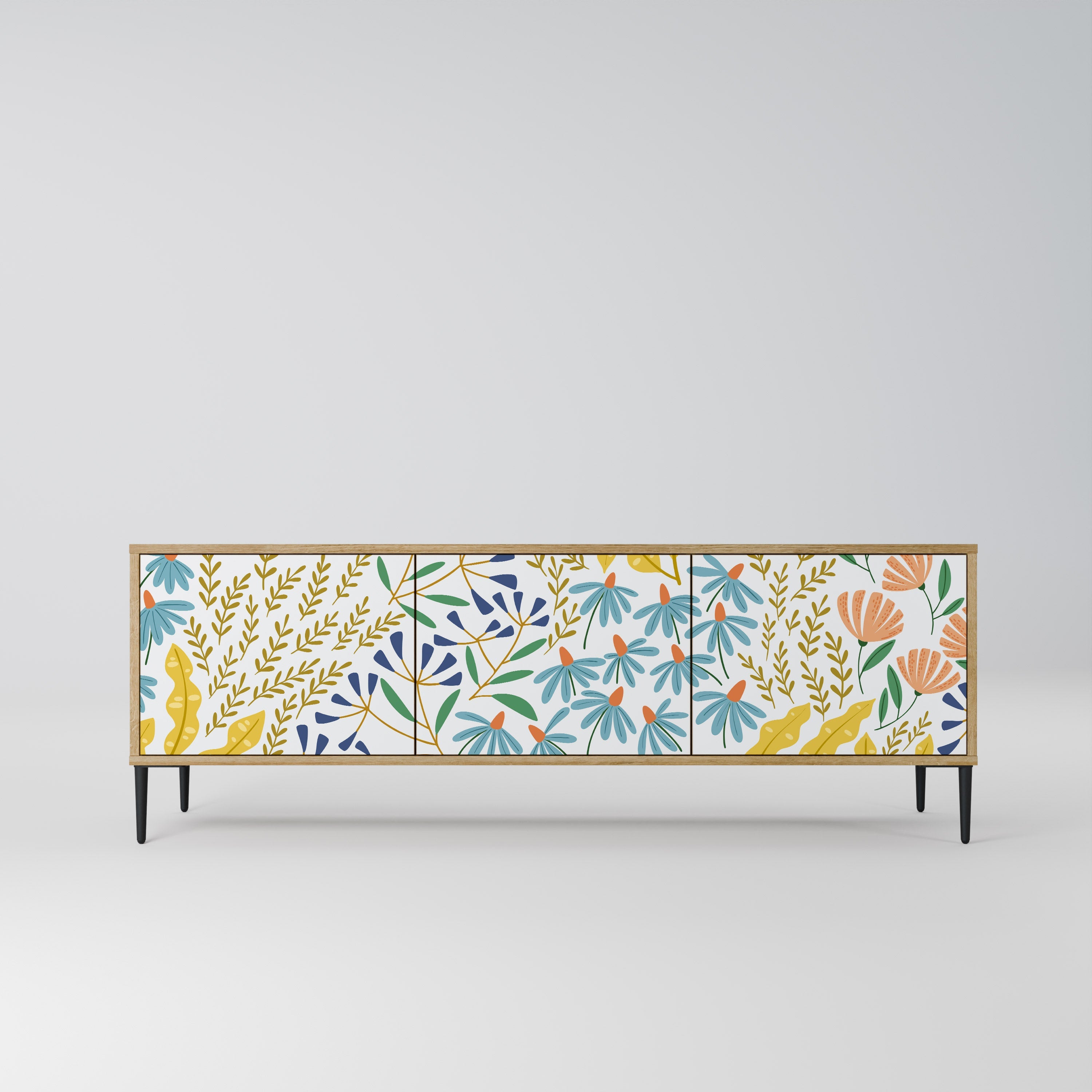 HELLO SPRING TV-Lowboard mit 3 Türen in Eiche-Optik