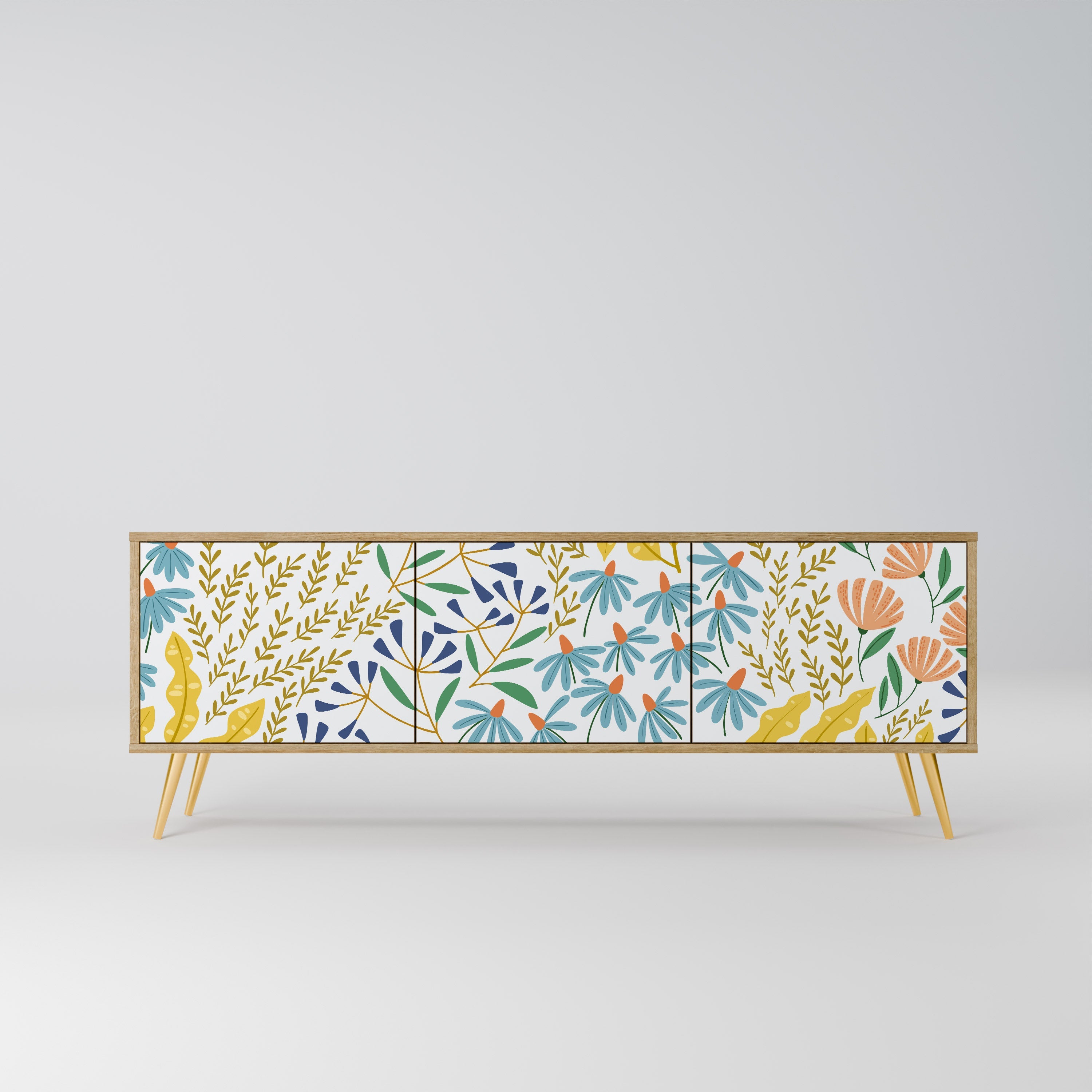 HELLO SPRING TV-Lowboard mit 3 Türen in Eiche-Optik