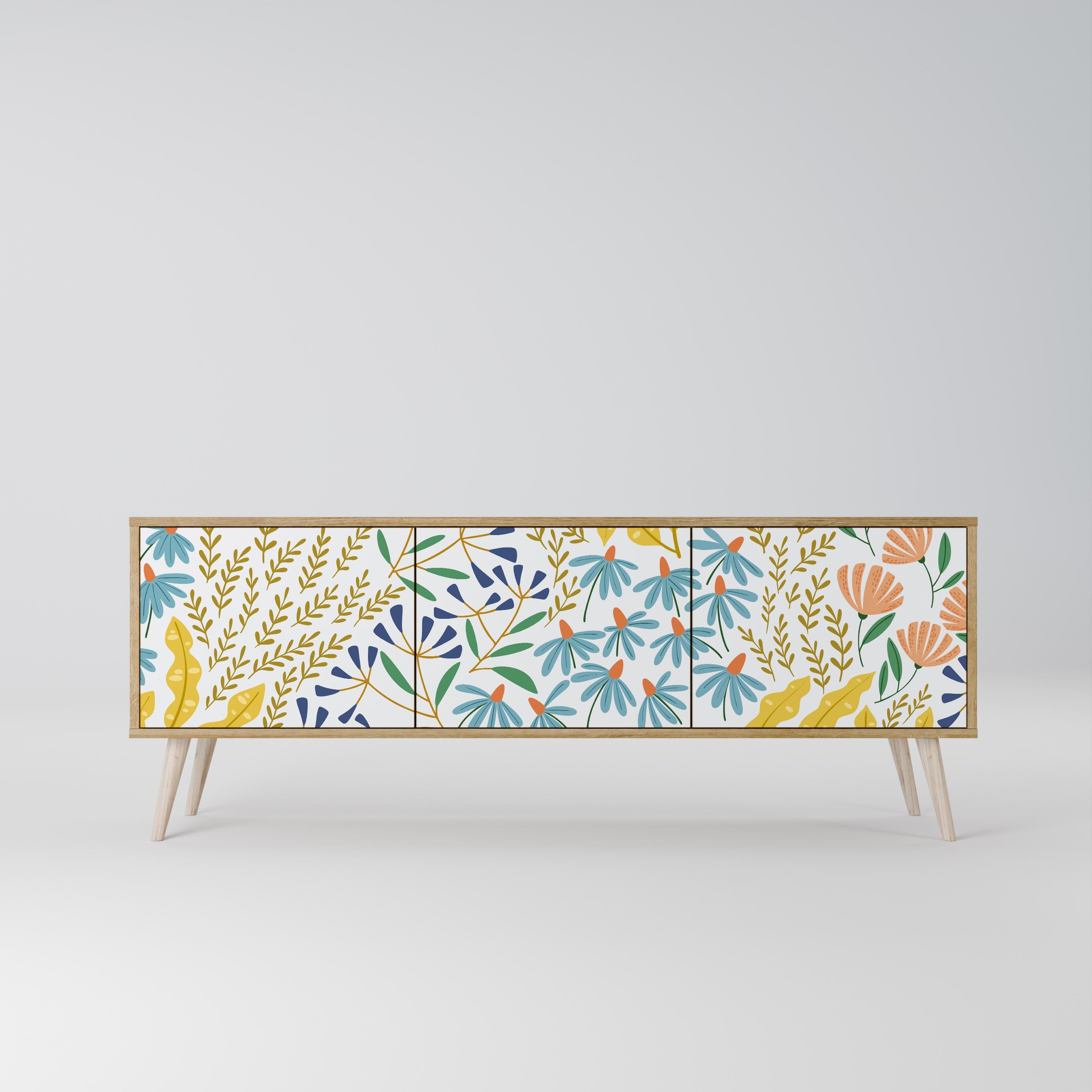 HELLO SPRING TV-Lowboard mit 3 Türen in Eiche-Optik