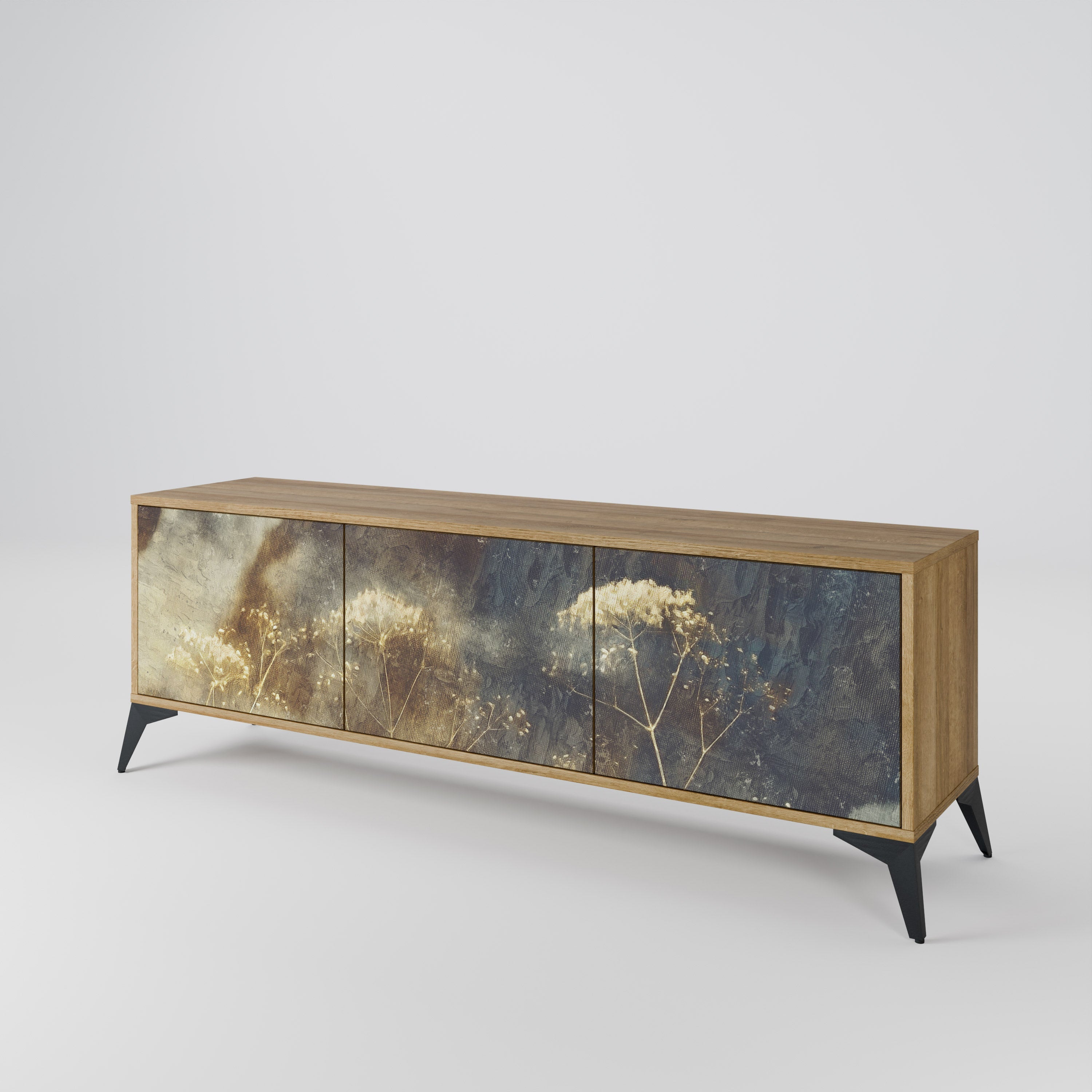 GENTLE POWER TV-Lowboard mit 3 Türen in Eiche-Optik