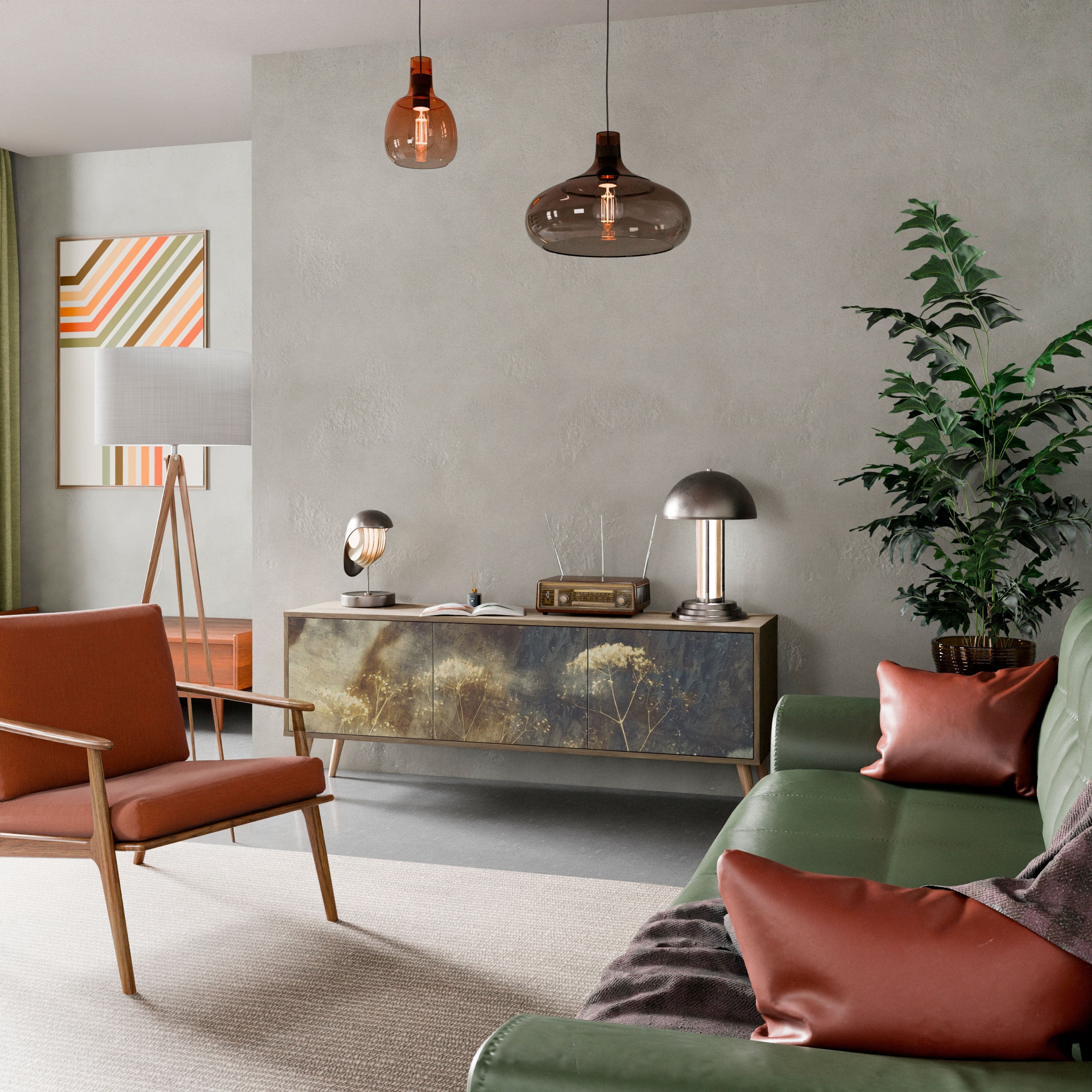 GENTLE POWER TV-Lowboard mit 3 Türen in Eiche-Optik