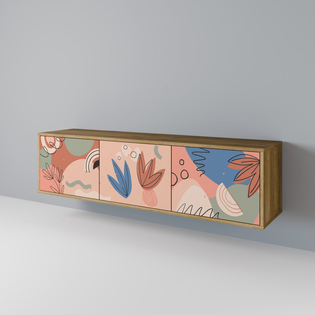 PASTEL DESTINY TV-Lowboard mit 3 Türen in Eiche-Optik