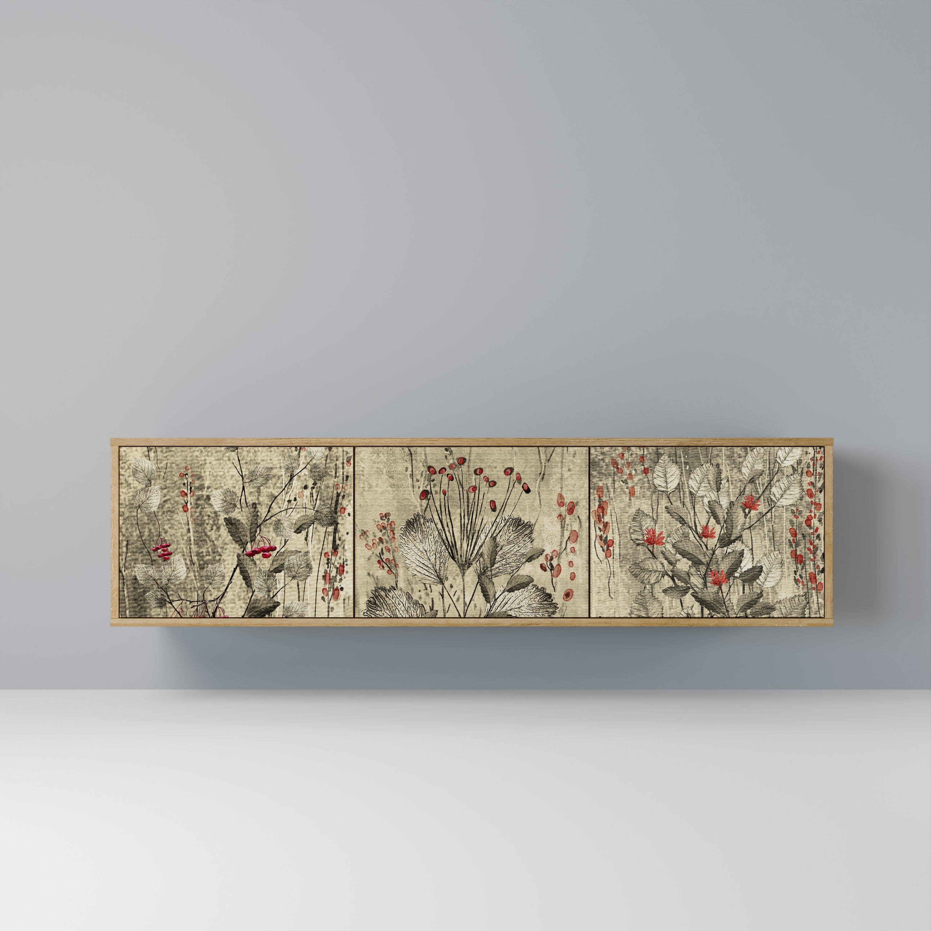 HERBAL GRACE TV-Lowboard mit 3 Türen in Eiche-Optik