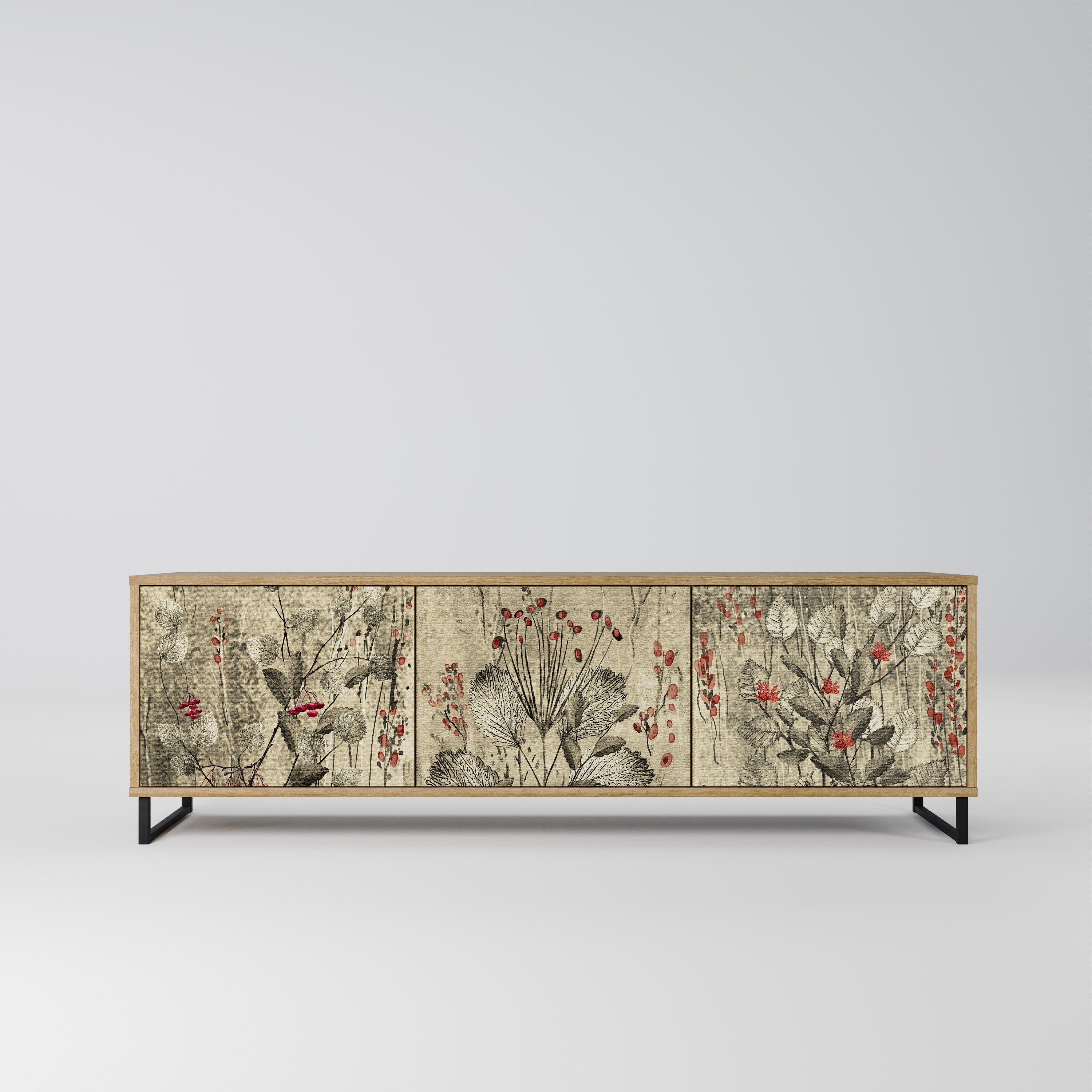 HERBAL GRACE TV-Lowboard mit 3 Türen in Eiche-Optik