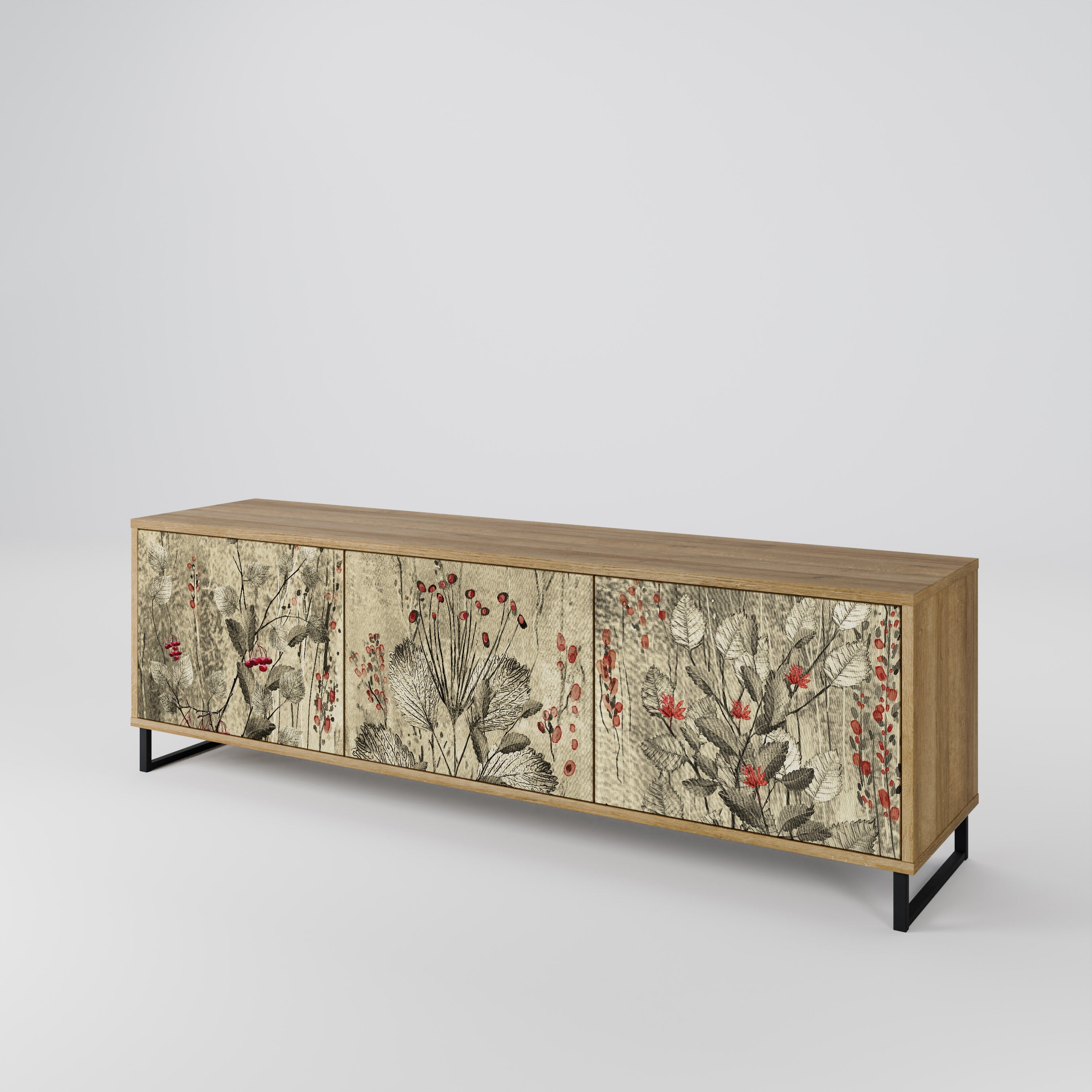 HERBAL GRACE TV-Lowboard mit 3 Türen in Eiche-Optik