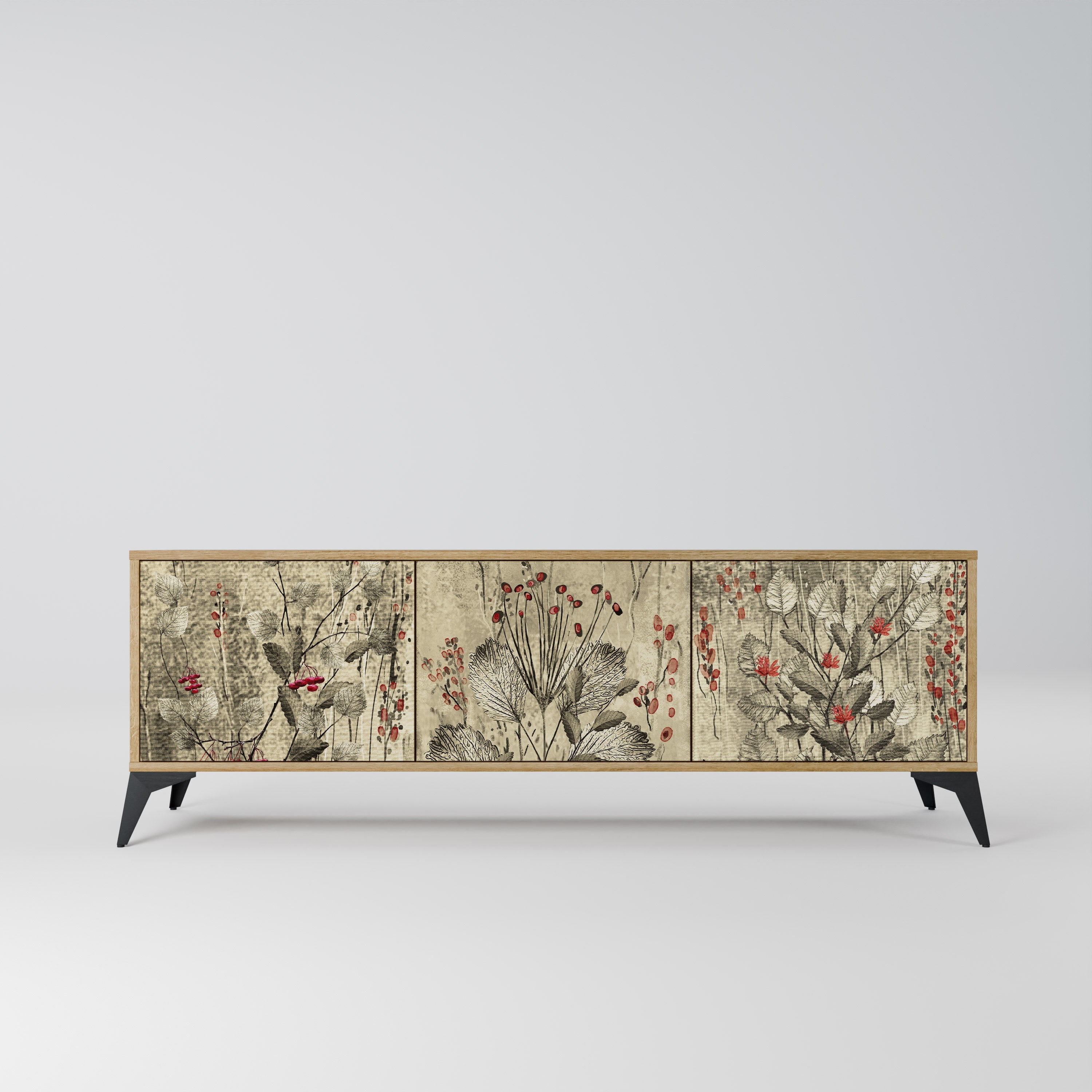 HERBAL GRACE TV-Lowboard mit 3 Türen in Eiche-Optik