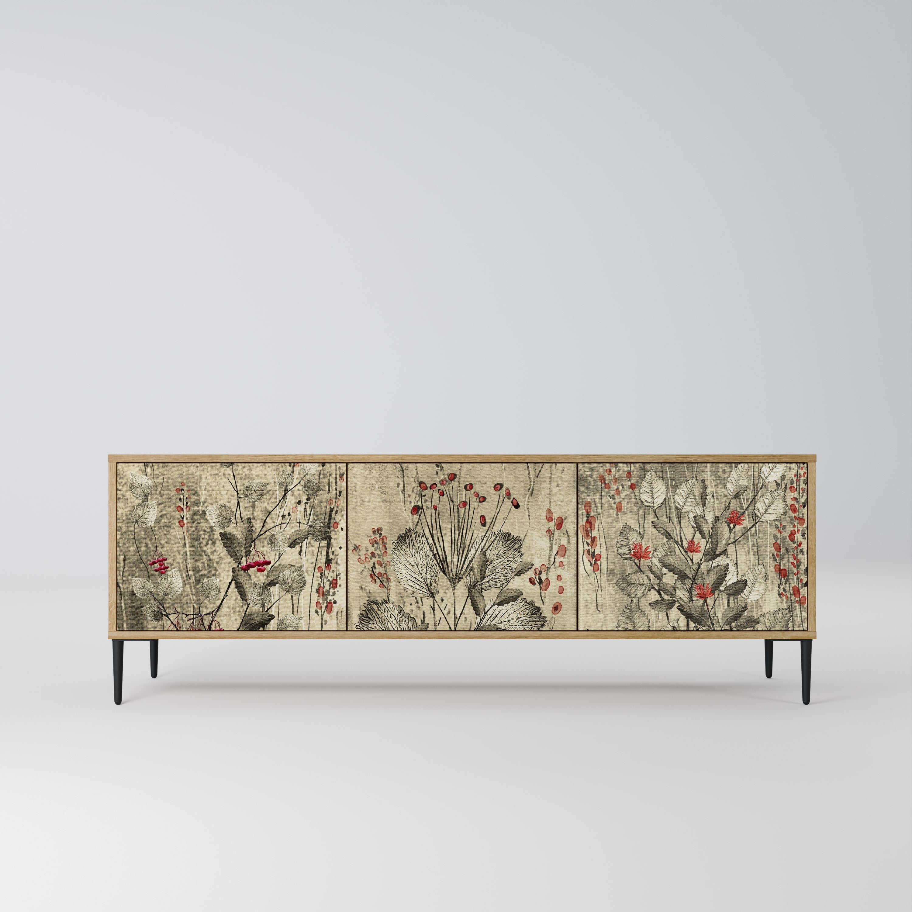 HERBAL GRACE TV-Lowboard mit 3 Türen in Eiche-Optik