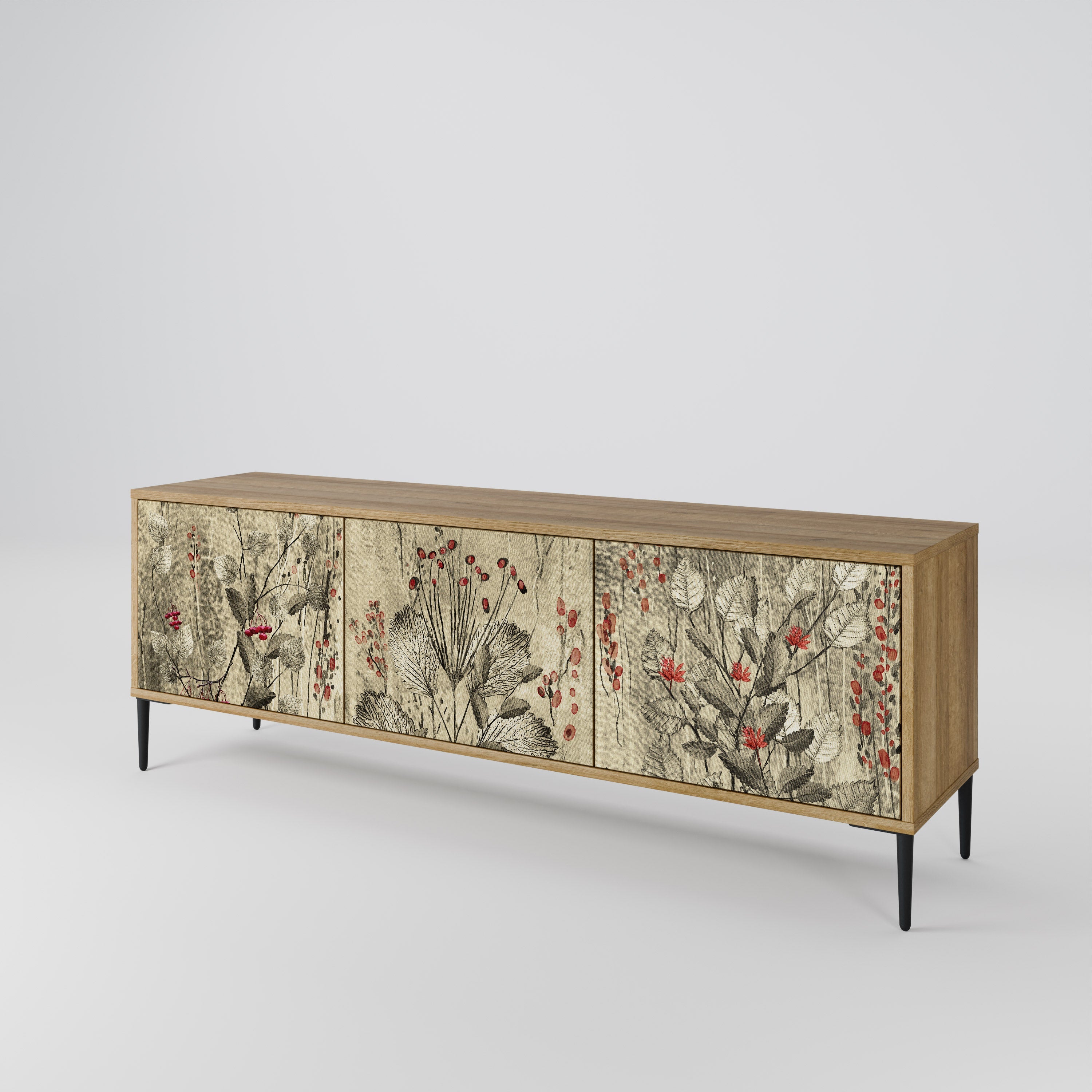 HERBAL GRACE TV-Lowboard mit 3 Türen in Eiche-Optik