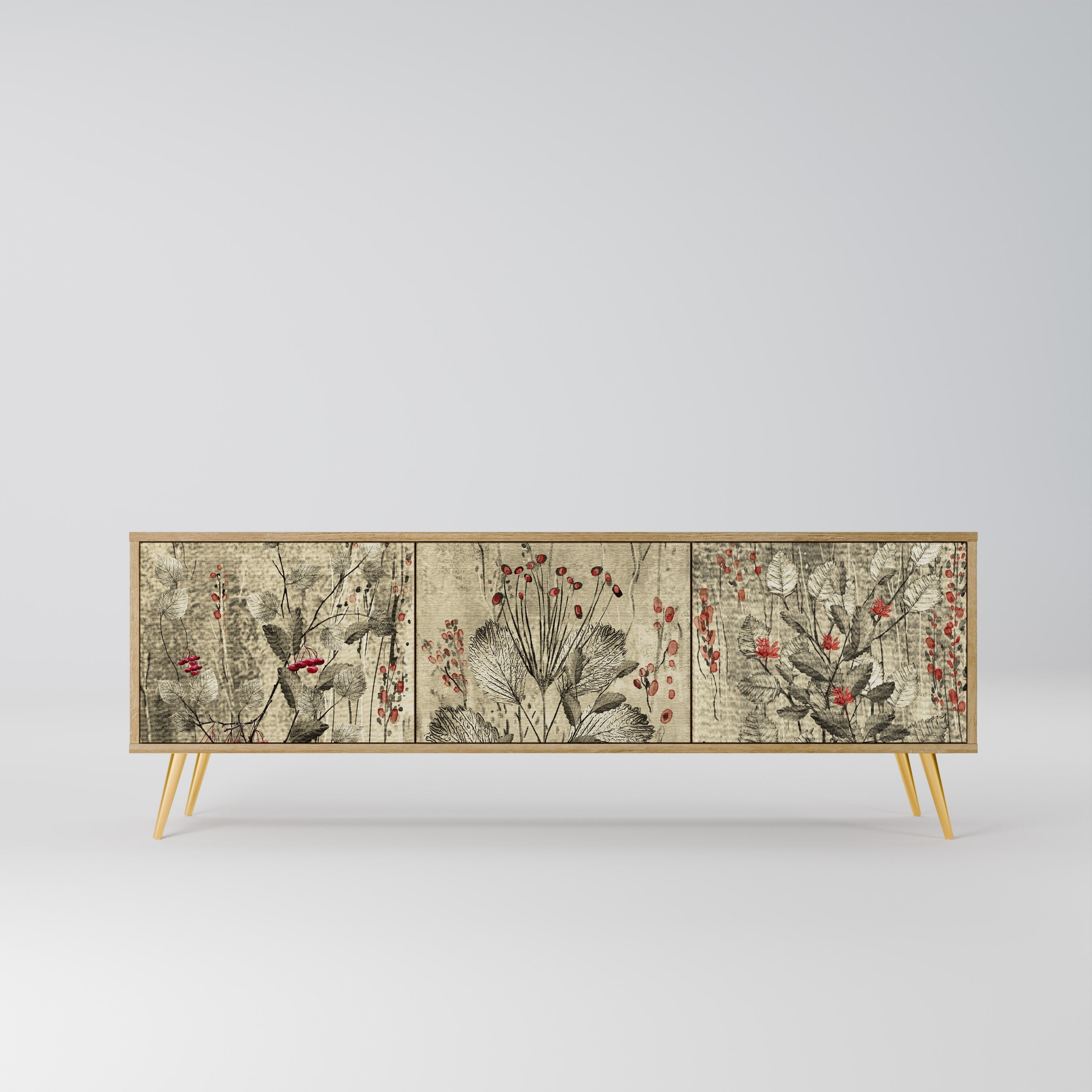 HERBAL GRACE TV-Lowboard mit 3 Türen in Eiche-Optik