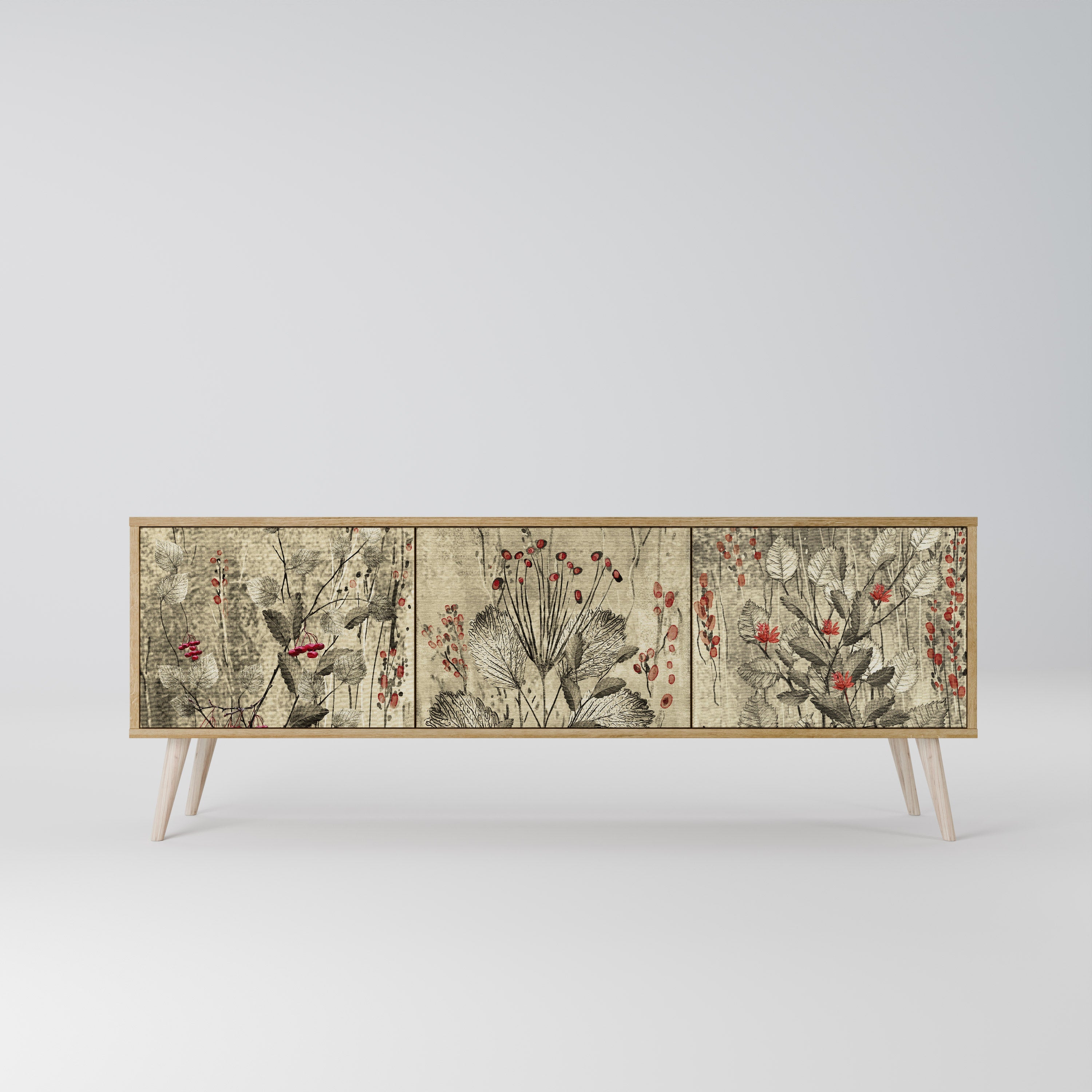 HERBAL GRACE TV-Lowboard mit 3 Türen in Eiche-Optik