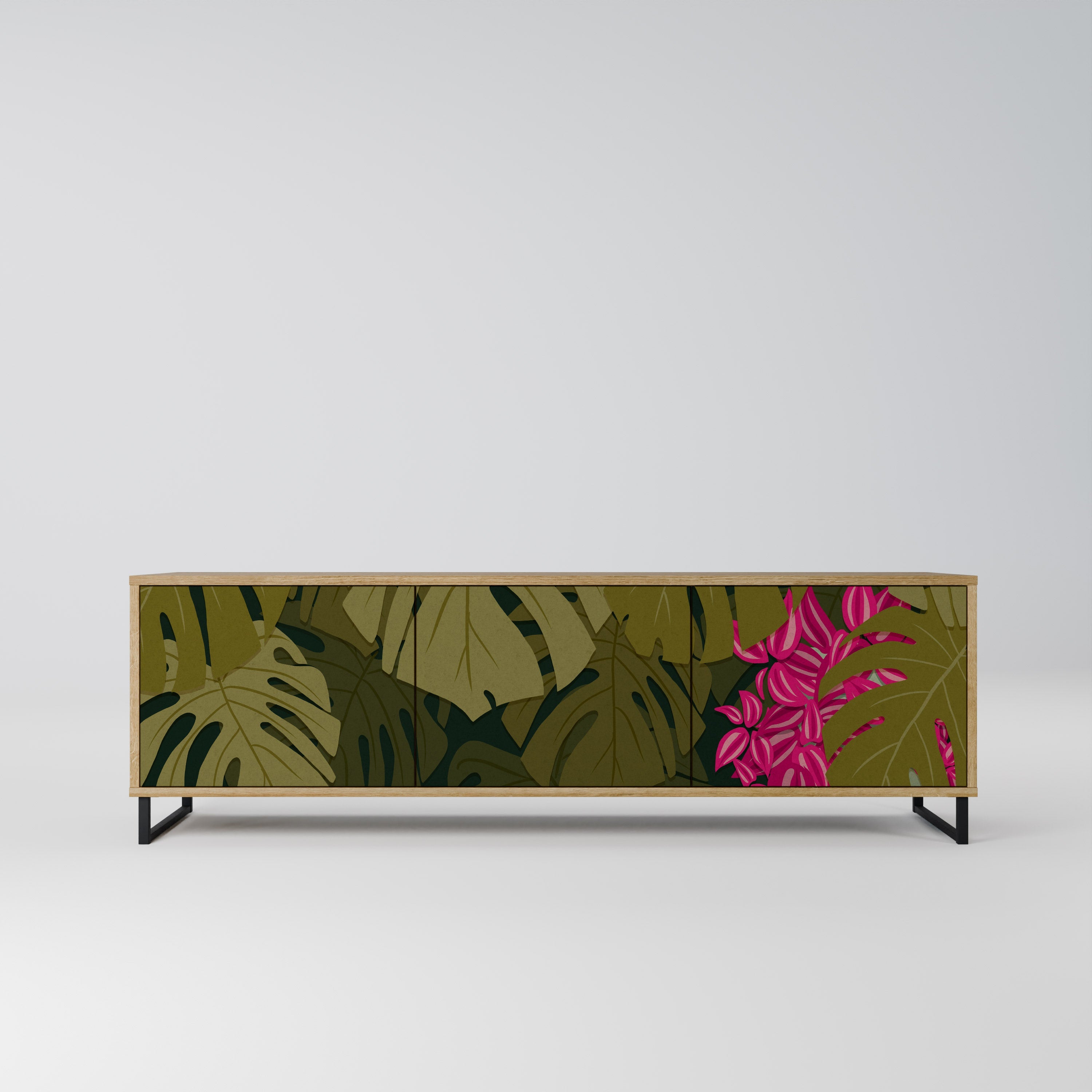 TROPICAL BEAUTY TV-Lowboard mit 3 Türen in Eiche-Optik