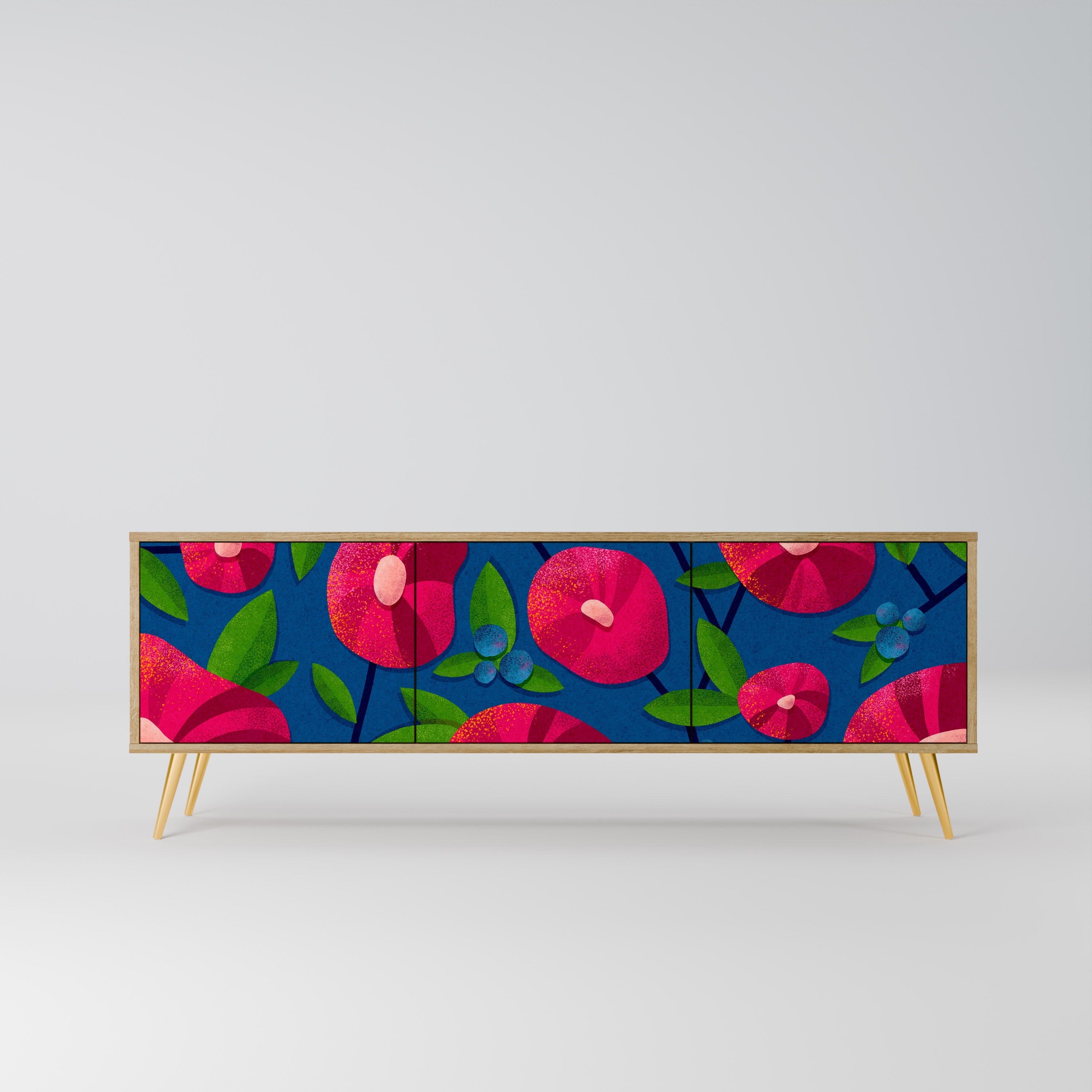 SPRING THOUGHTS TV-Lowboard mit 3 Türen in Eiche-Optik