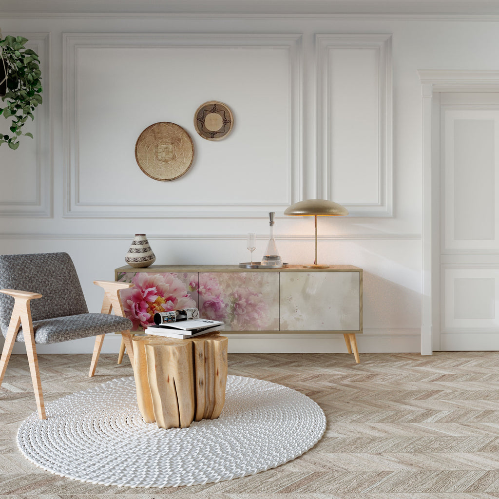 PEONY WHISPER TV-Lowboard mit 3 Türen in Eiche-Optik