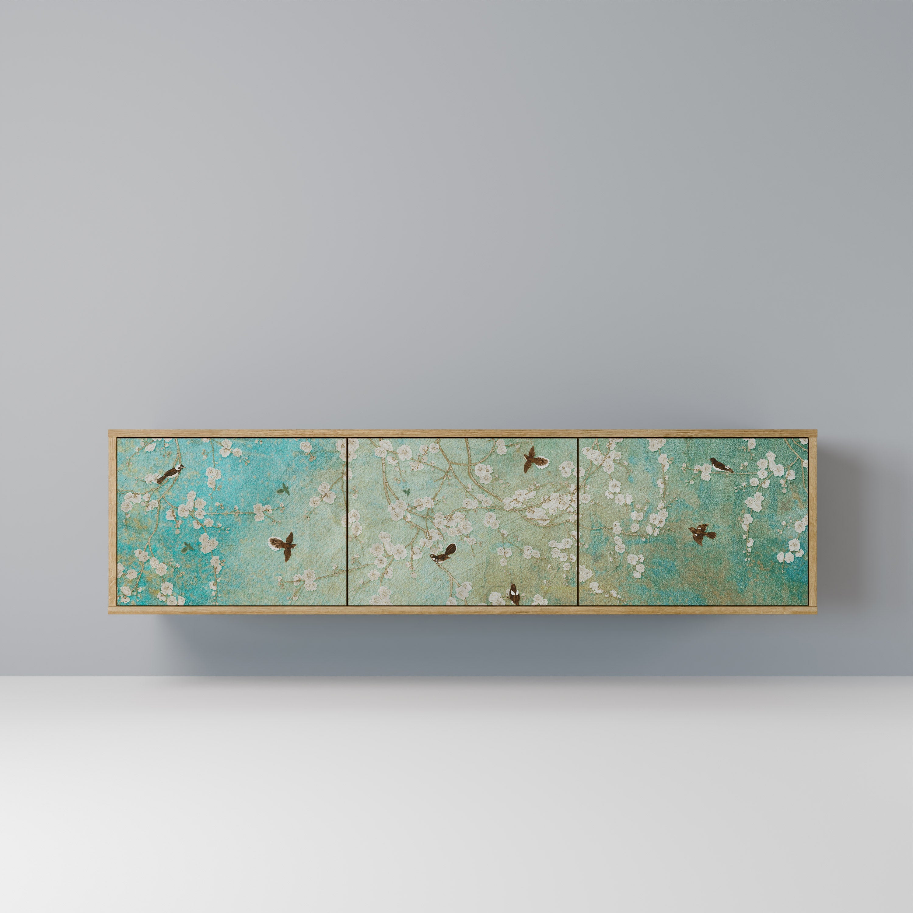 BLOOMING CHARM TV-Lowboard mit 3 Türen in Eiche-Optik