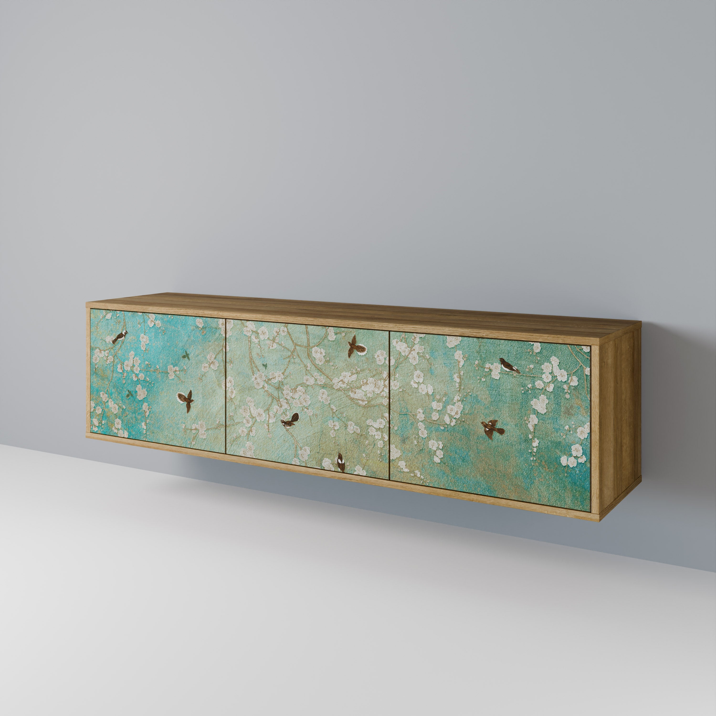 BLOOMING CHARM TV-Lowboard mit 3 Türen in Eiche-Optik