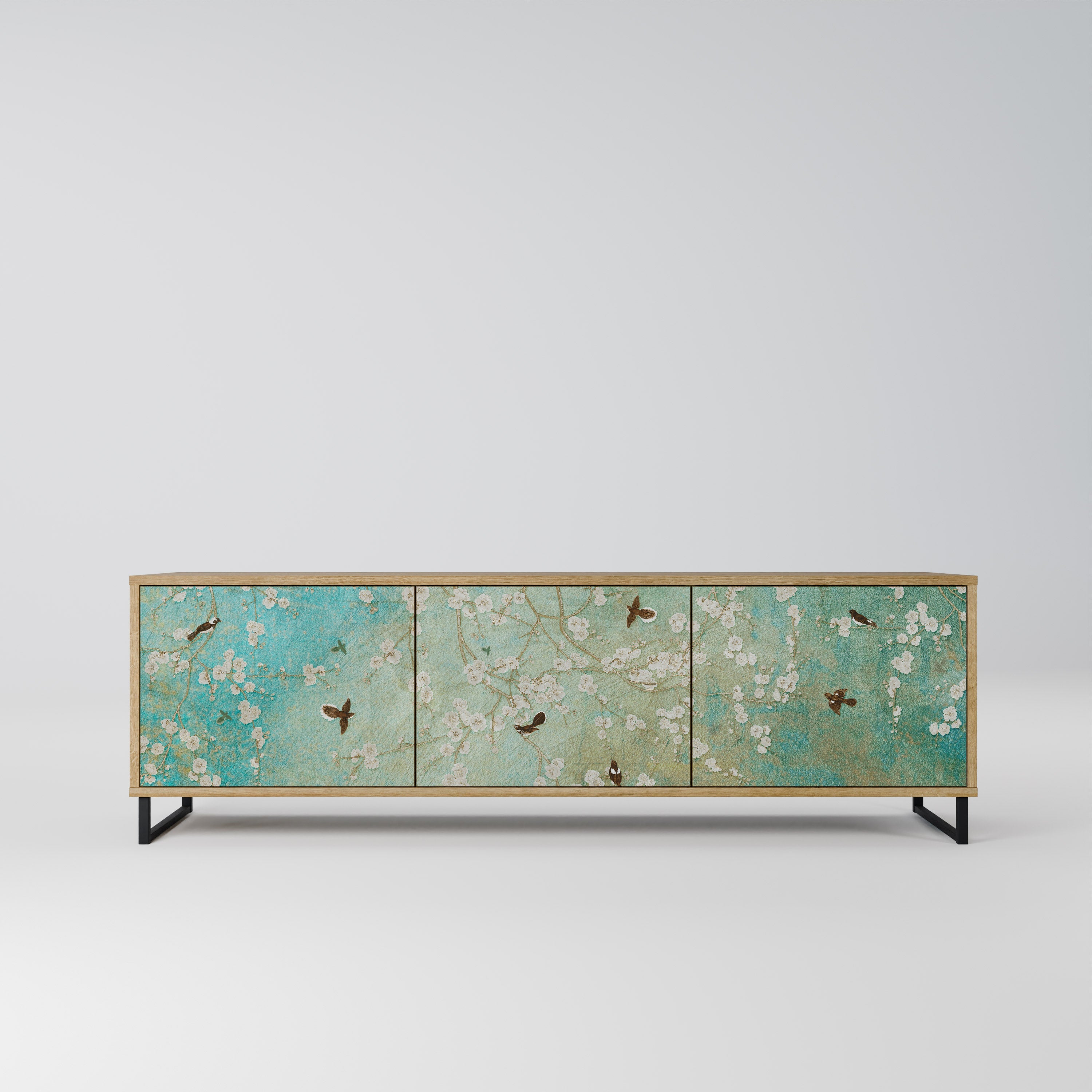 BLOOMING CHARM TV-Lowboard mit 3 Türen in Eiche-Optik