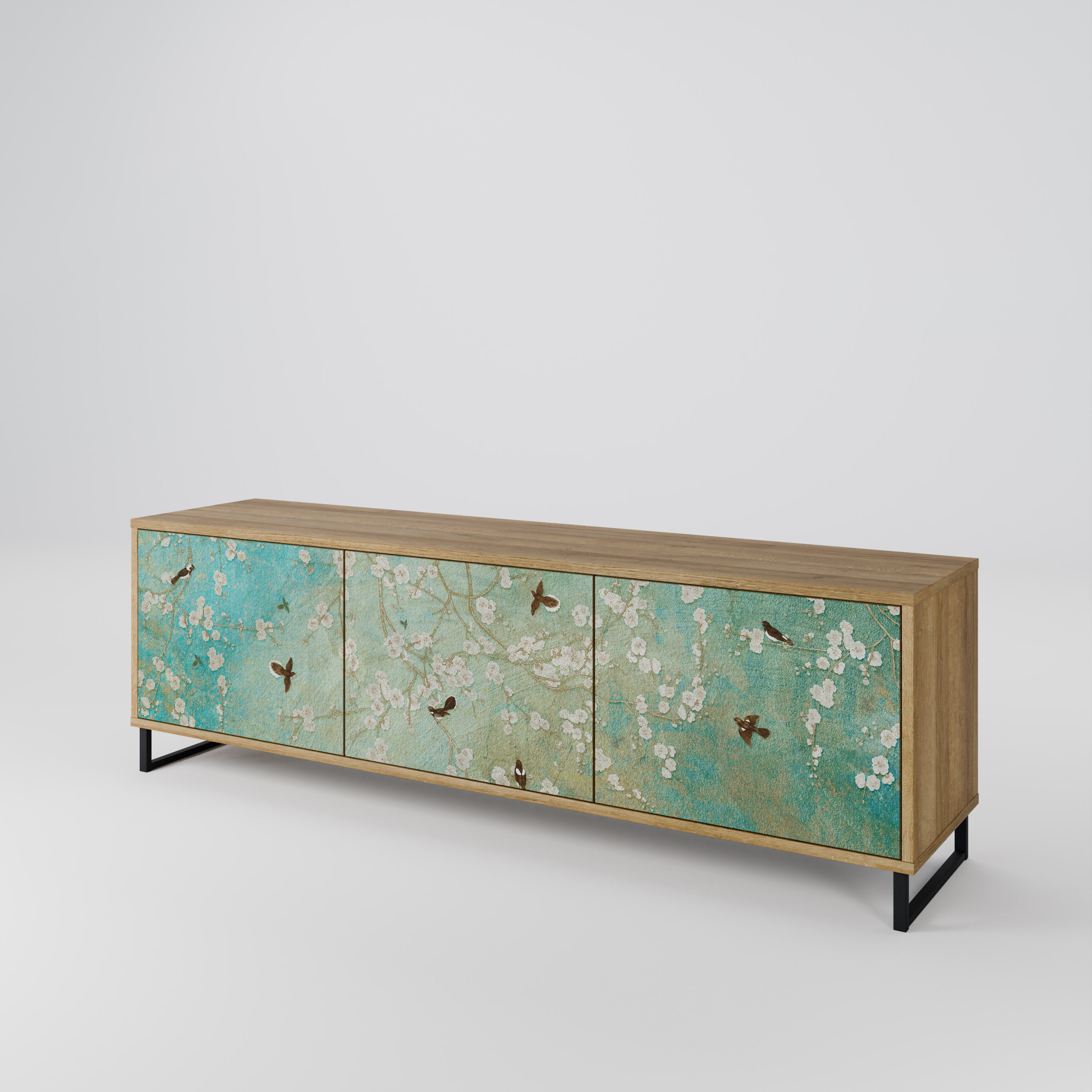 BLOOMING CHARM 3-Door TV Cabinet