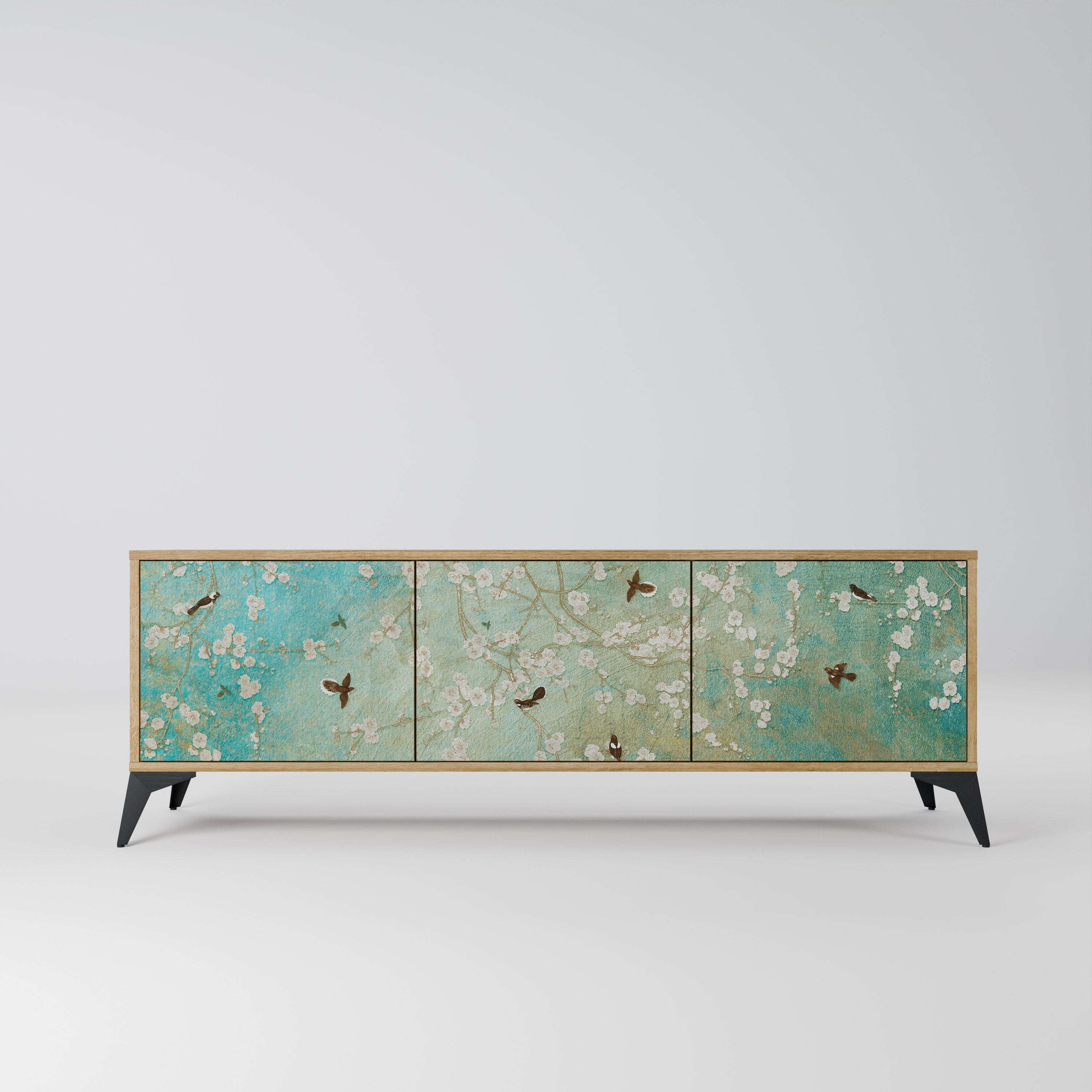 BLOOMING CHARM TV-Lowboard mit 3 Türen in Eiche-Optik