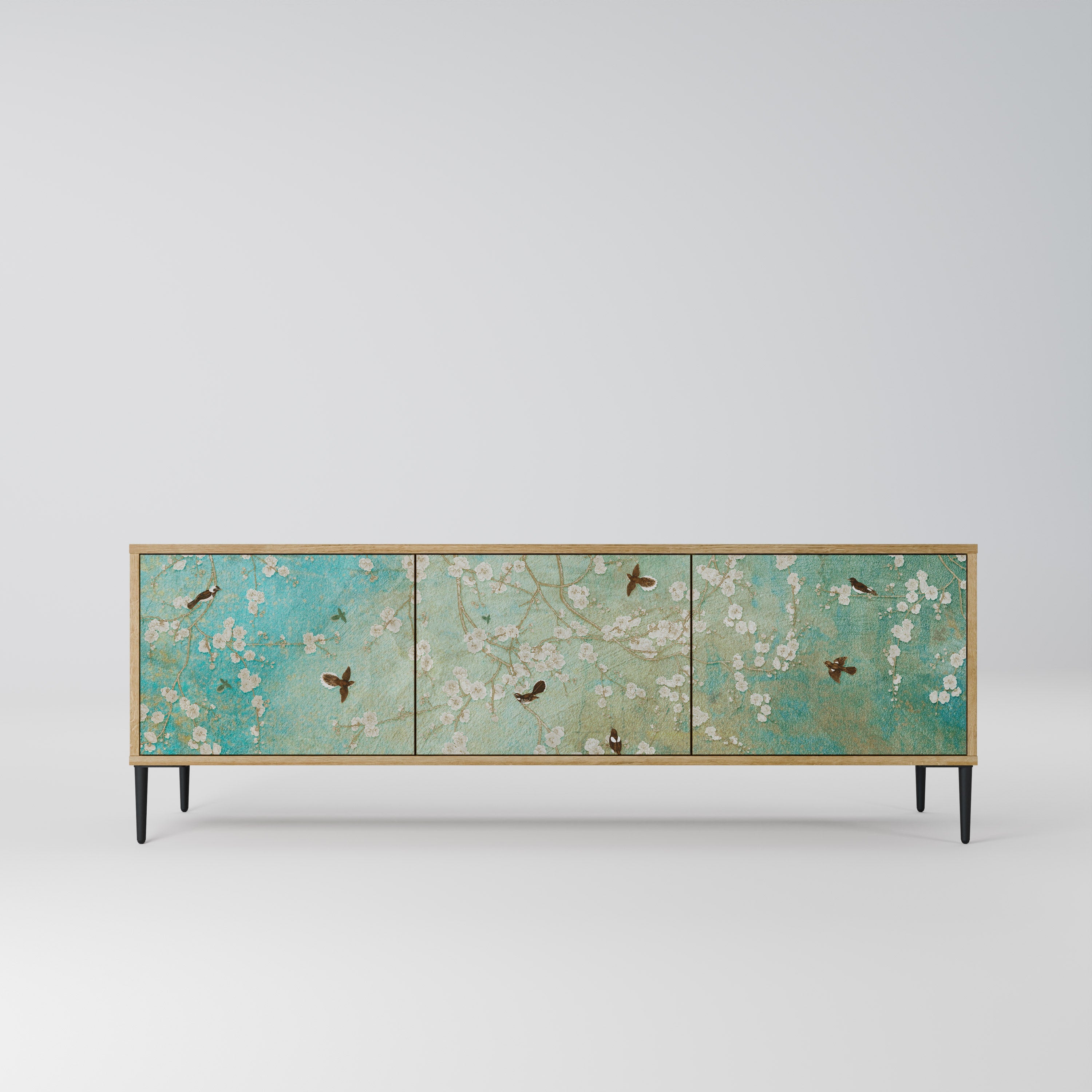 BLOOMING CHARM TV-Lowboard mit 3 Türen in Eiche-Optik