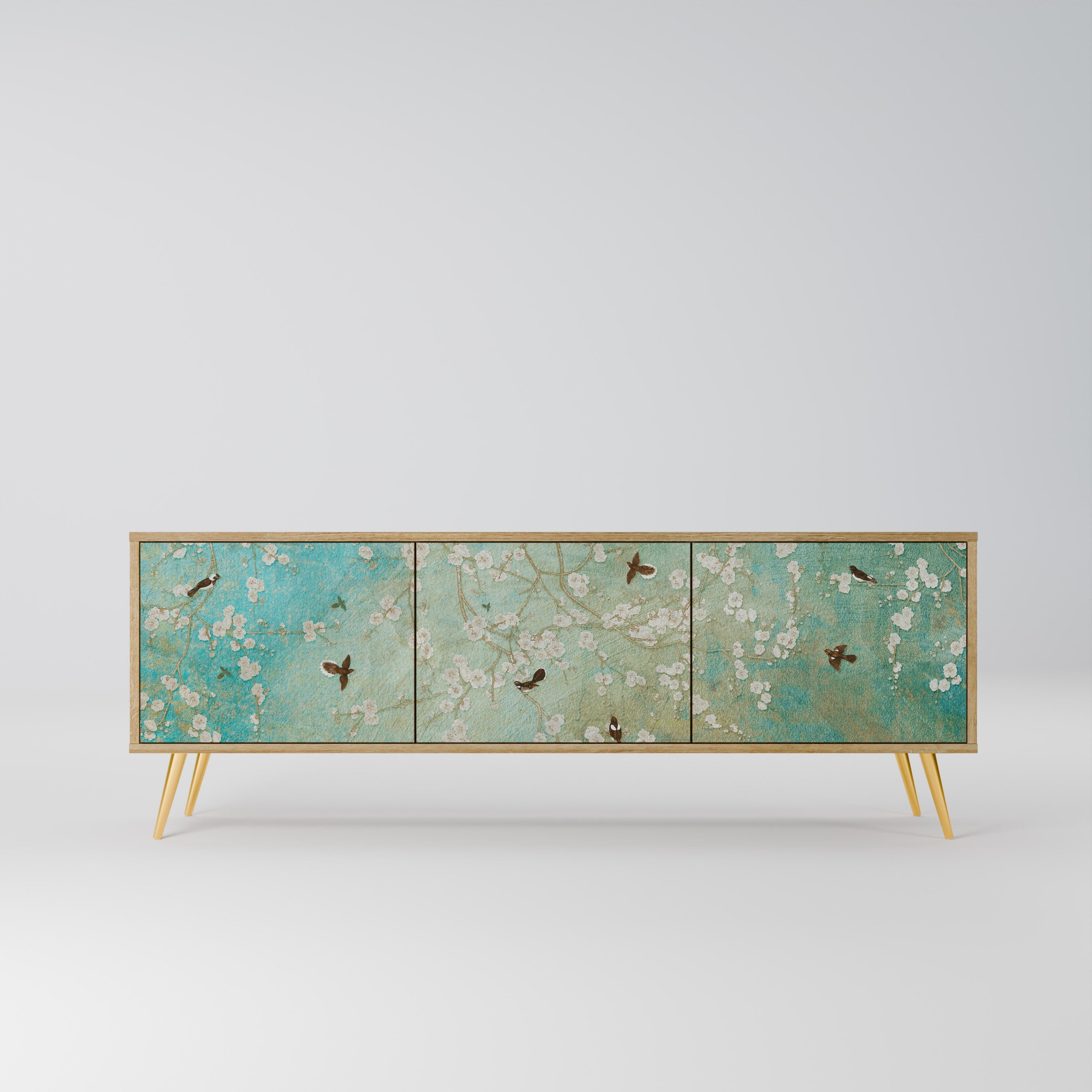 BLOOMING CHARM TV-Lowboard mit 3 Türen in Eiche-Optik