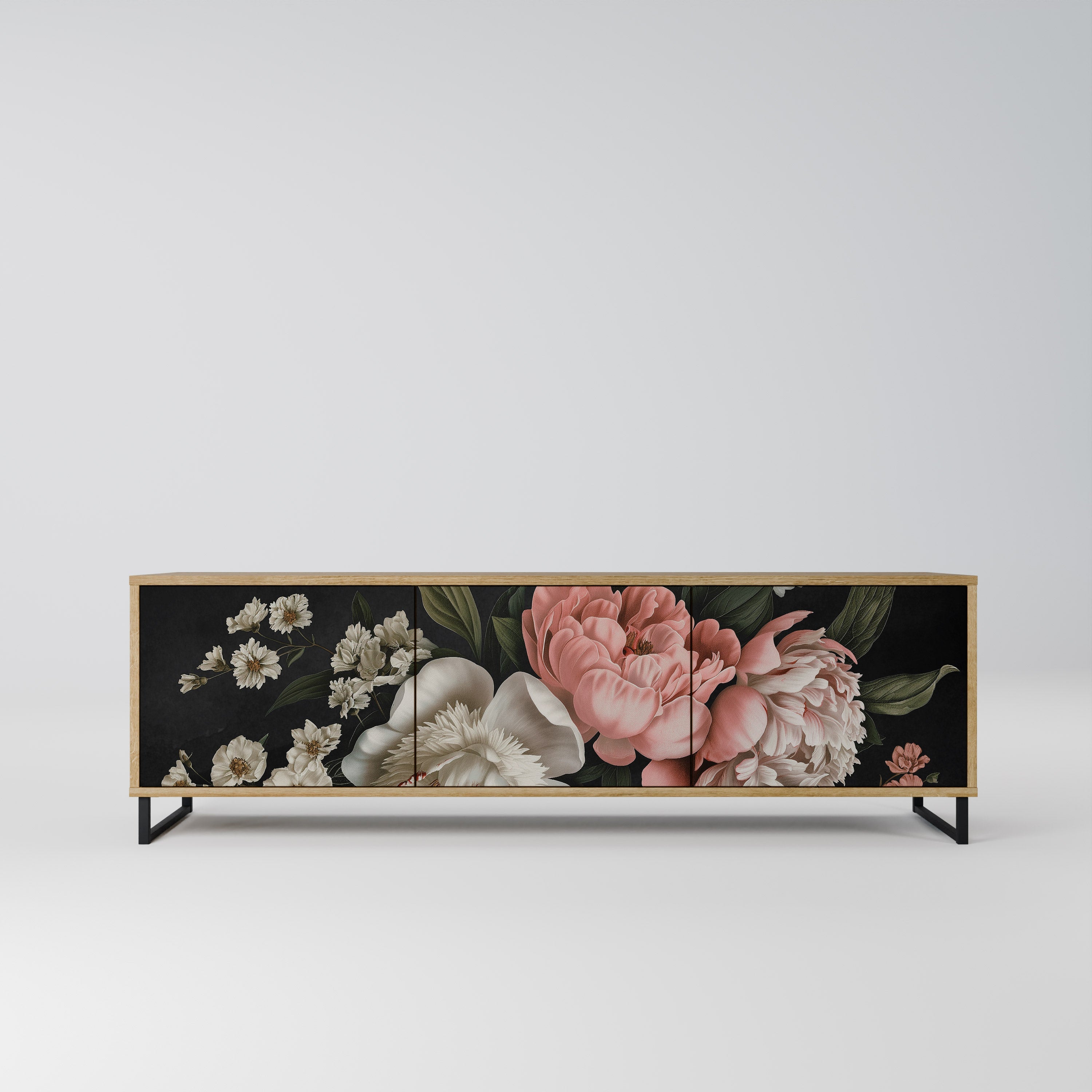 LUSH ELEGANCE TV-Lowboard mit 3 Türen in Eiche-Optik