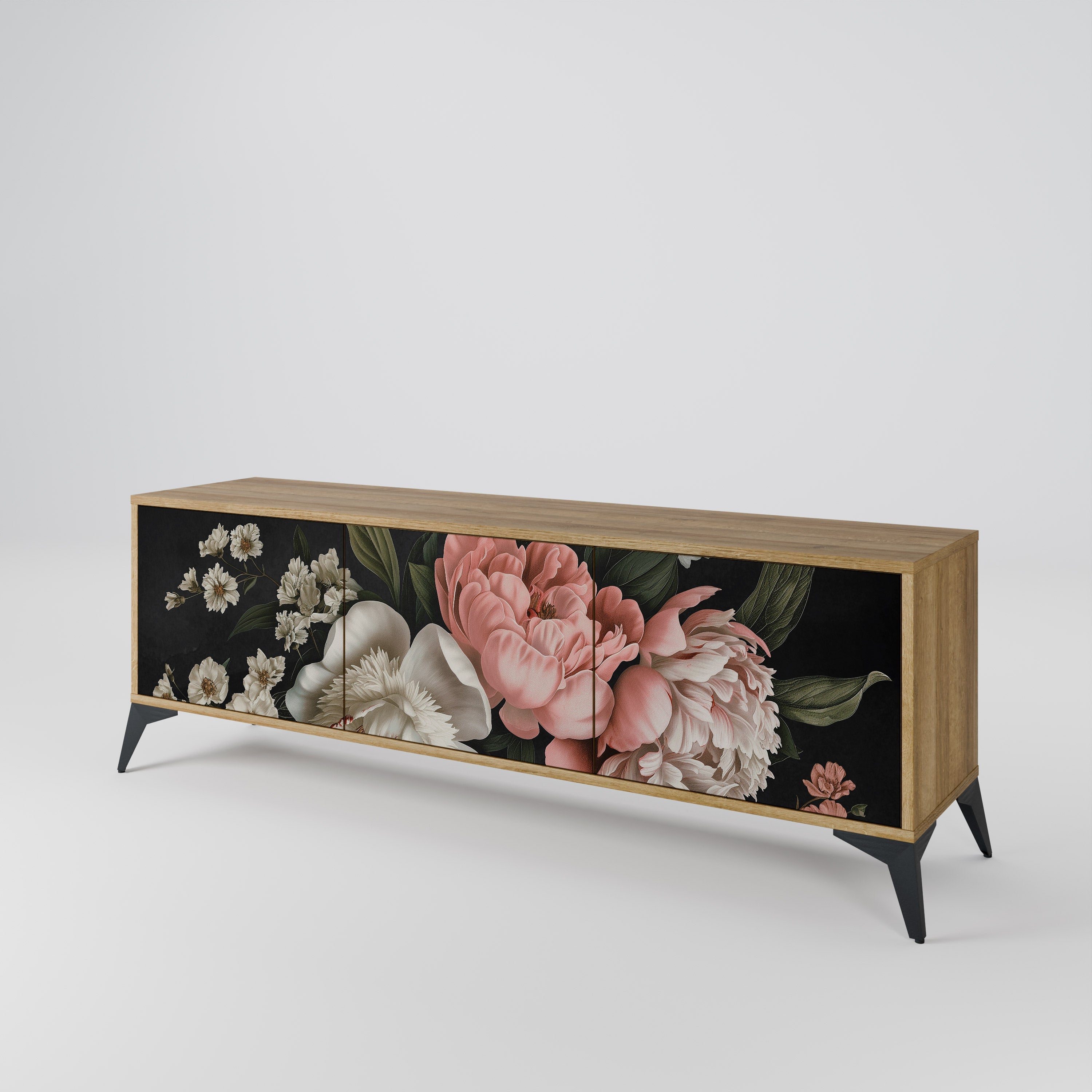 LUSH ELEGANCE TV-Lowboard mit 3 Türen in Eiche-Optik