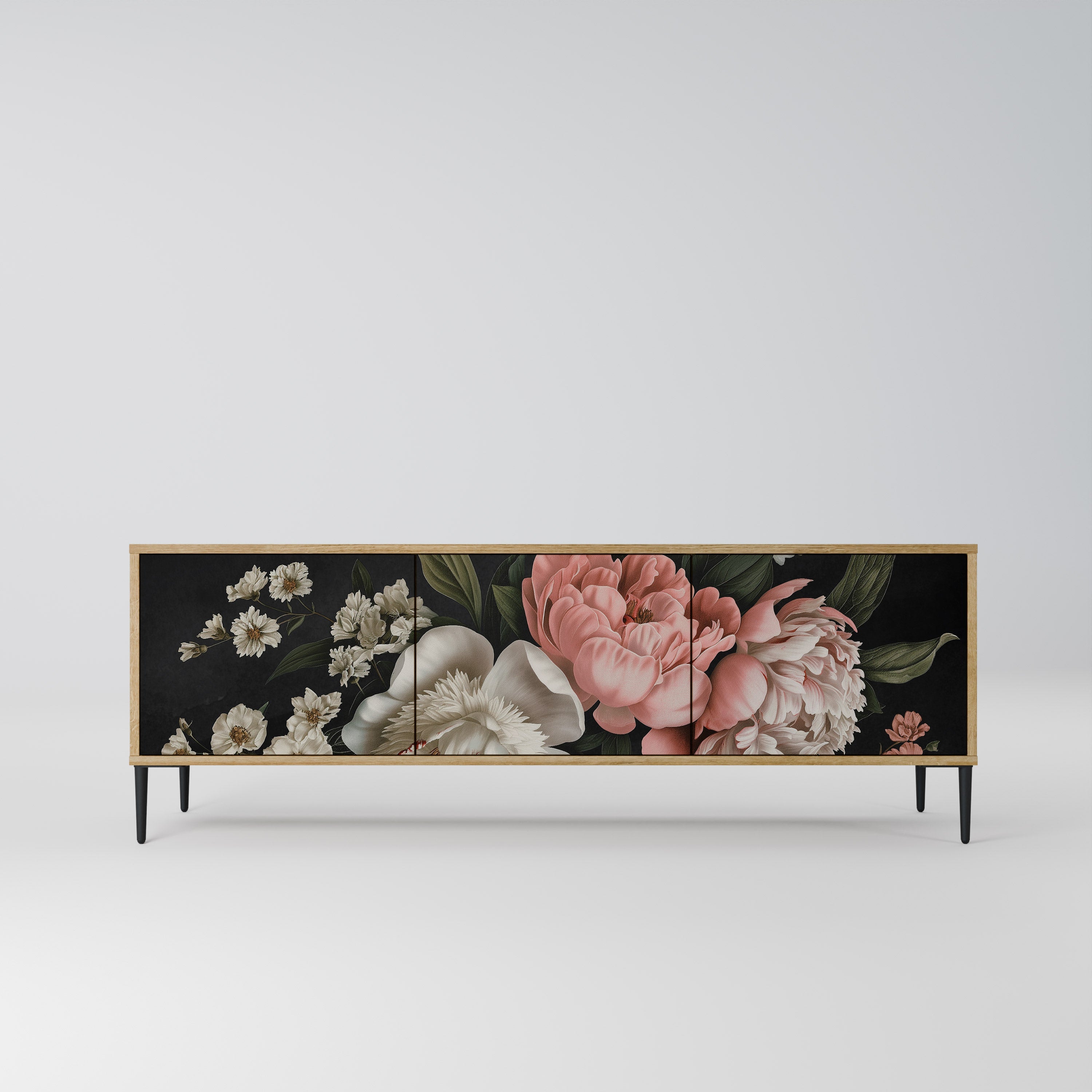 LUSH ELEGANCE TV-Lowboard mit 3 Türen in Eiche-Optik