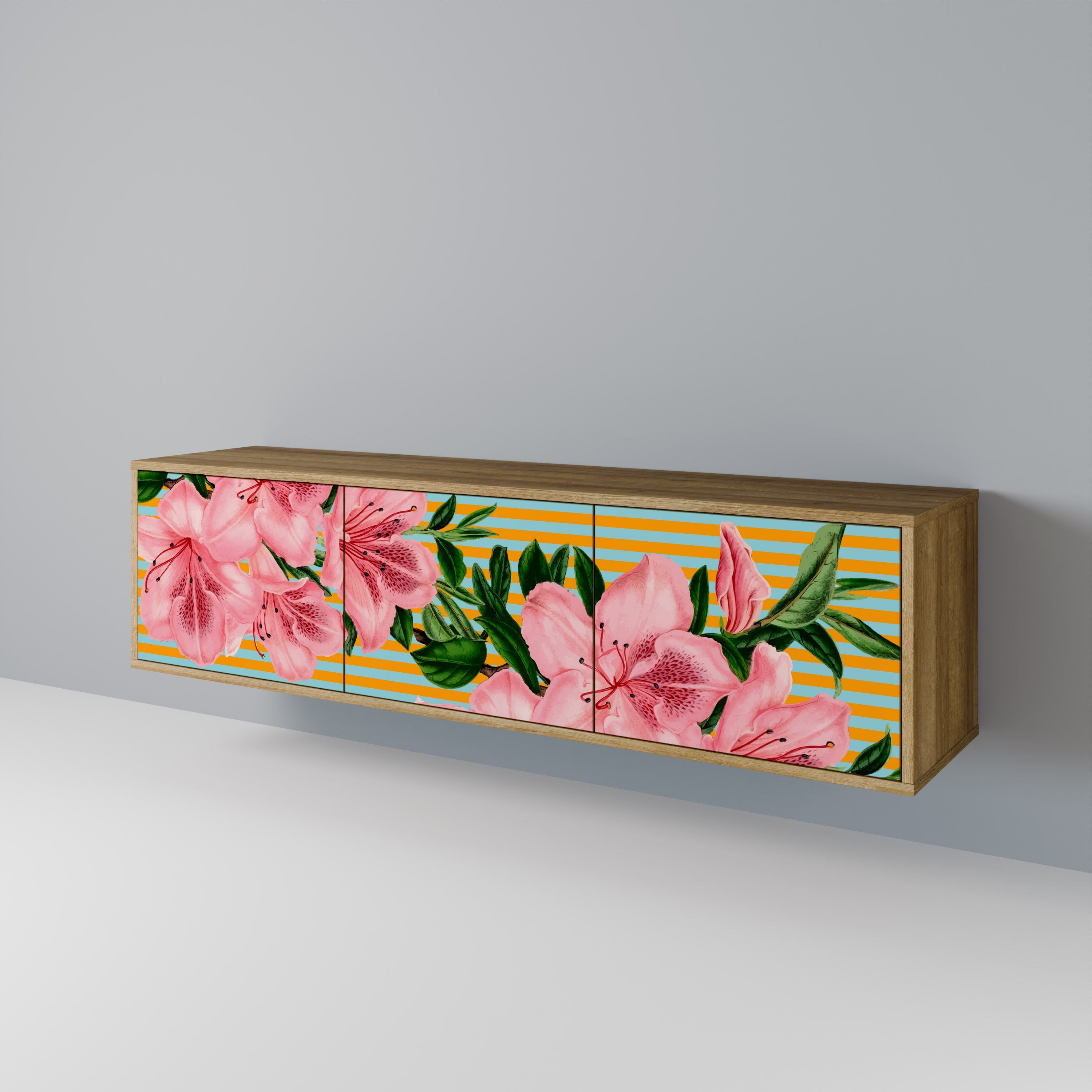 FRAGILE BEAUTY TV-Lowboard mit 3 Türen in Eiche-Optik