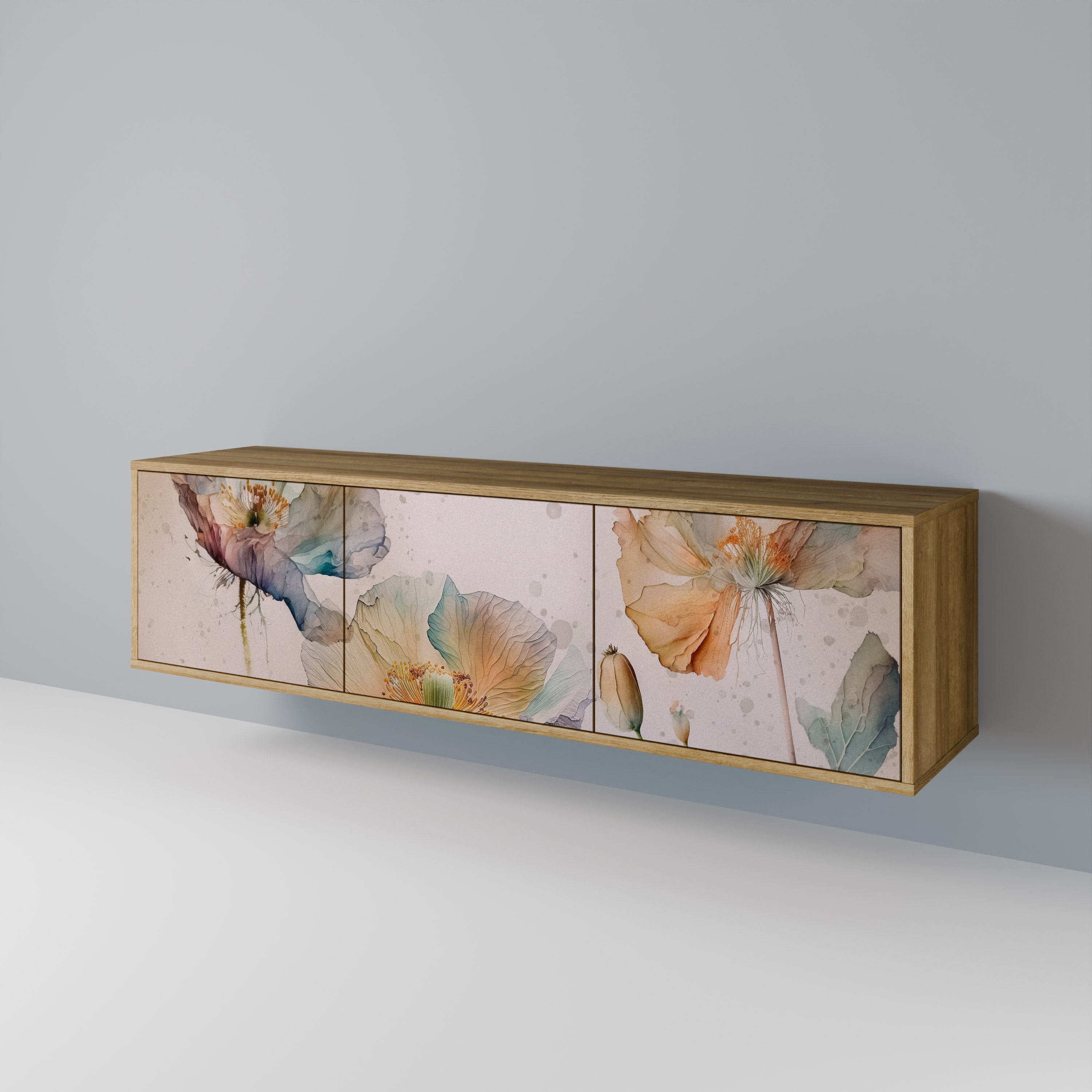 SOFTEN POPPY TV-Lowboard mit 3 Türen in Eiche-Optik