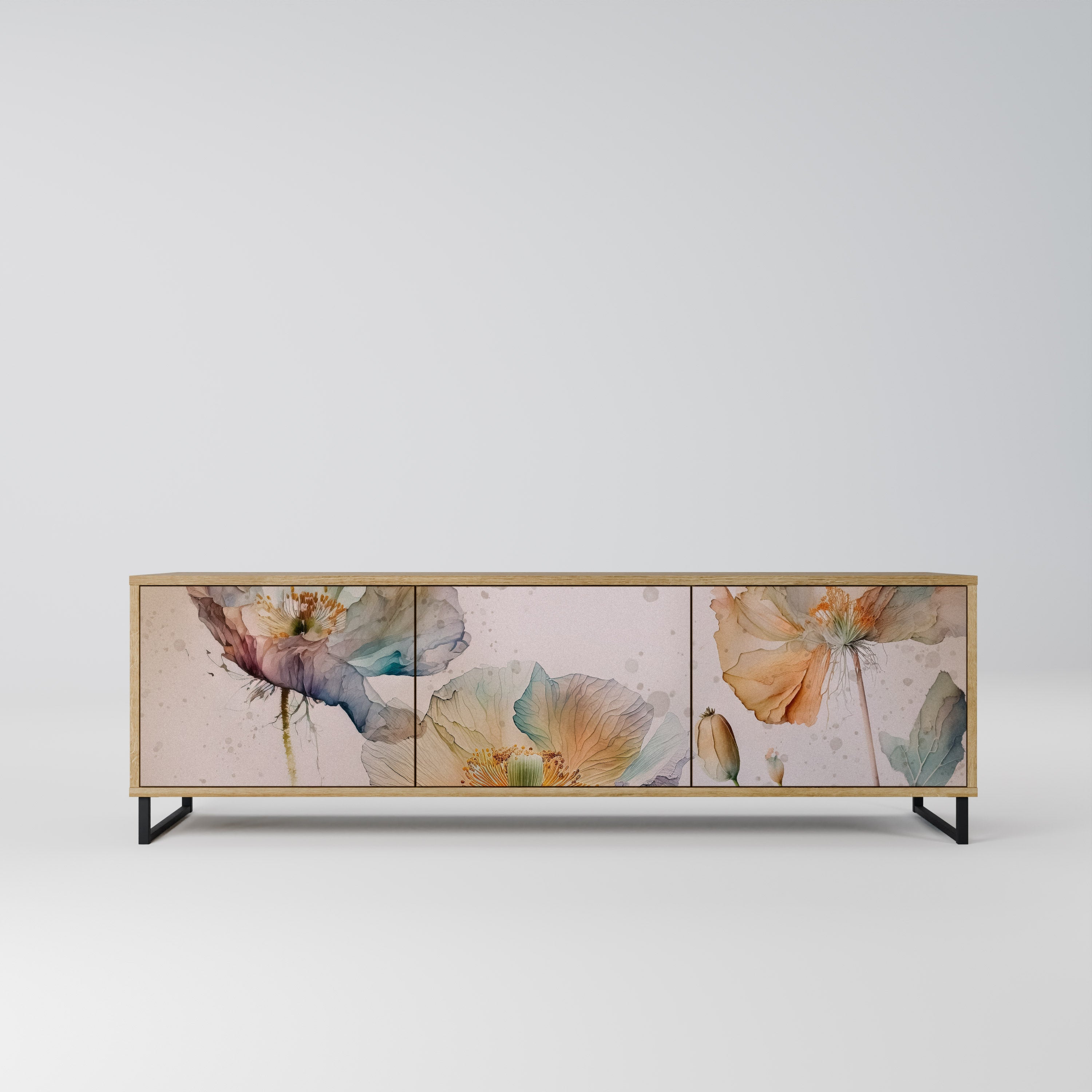 SOFTEN POPPY TV-Lowboard mit 3 Türen in Eiche-Optik